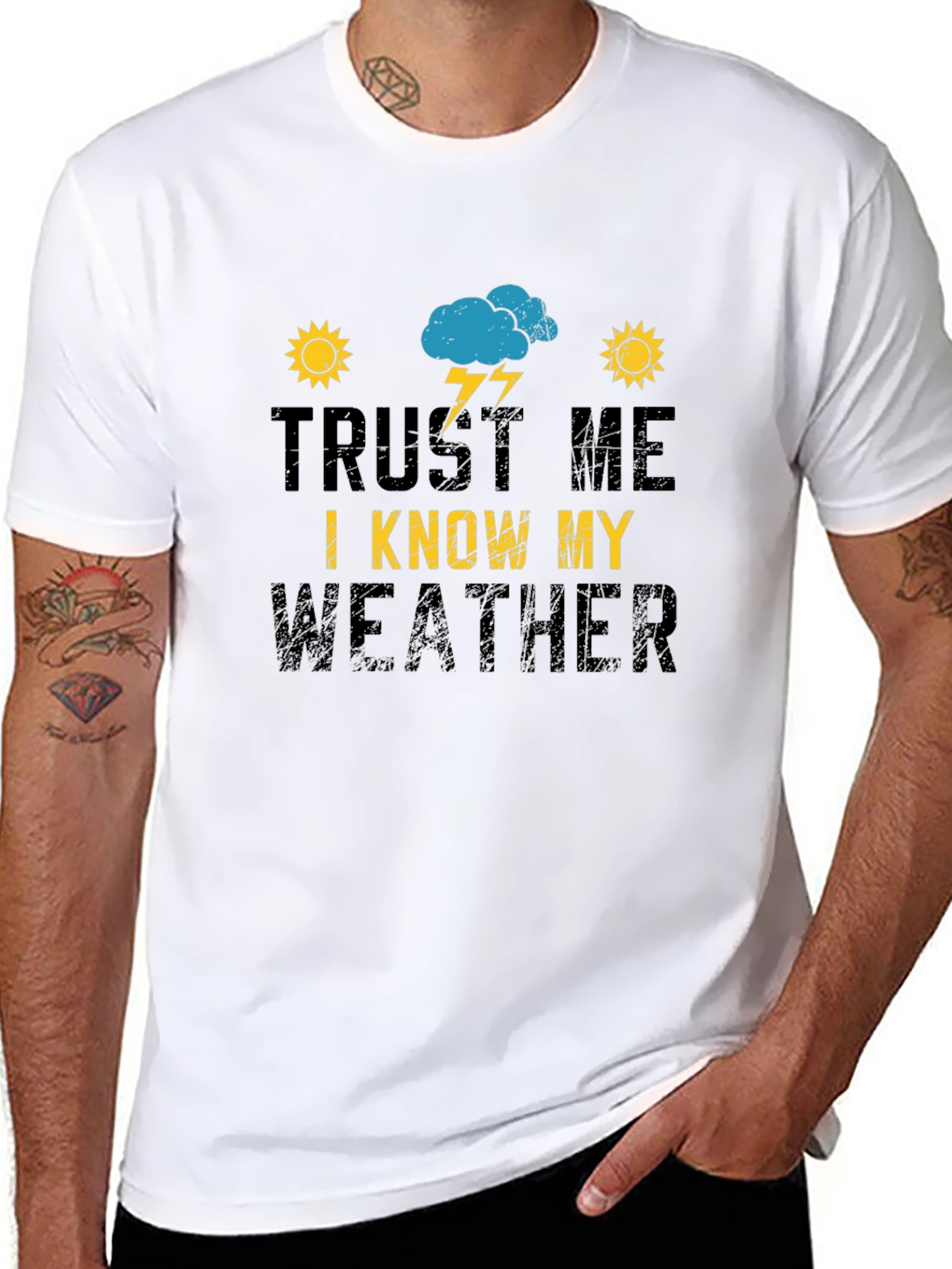Trust Me I Know My Weather Black T-Shirt