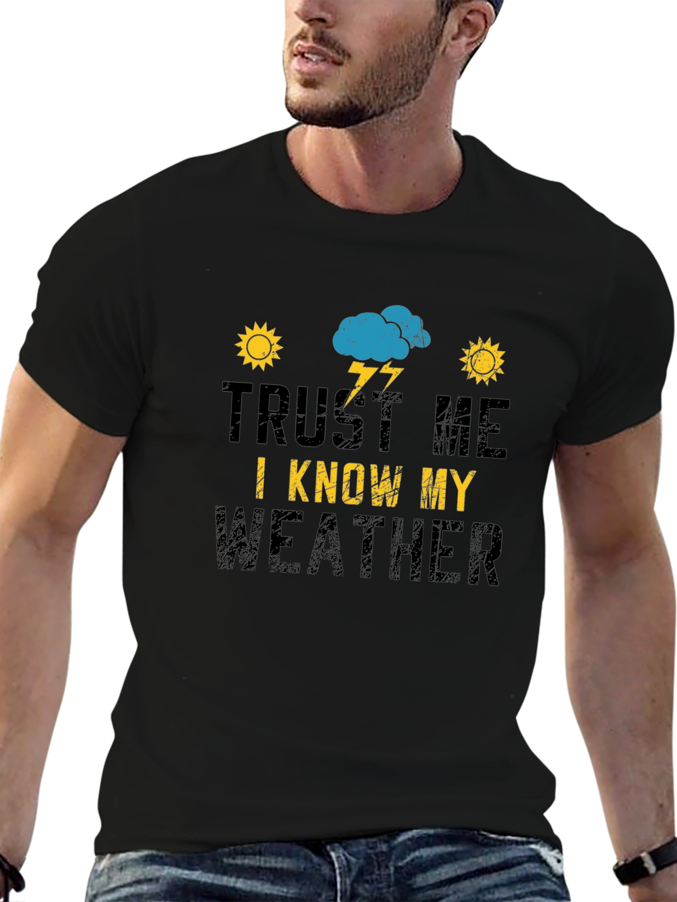 Trust Me I Know My Weather Black T-Shirt