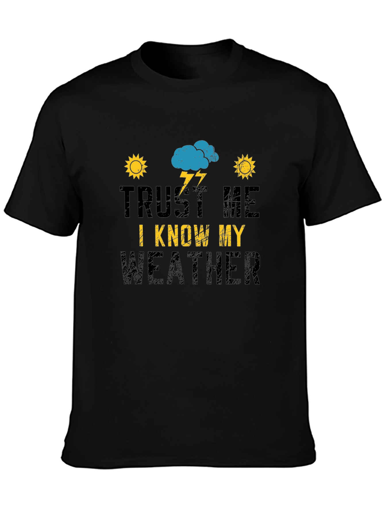 Trust Me I Know My Weather Black T-Shirt