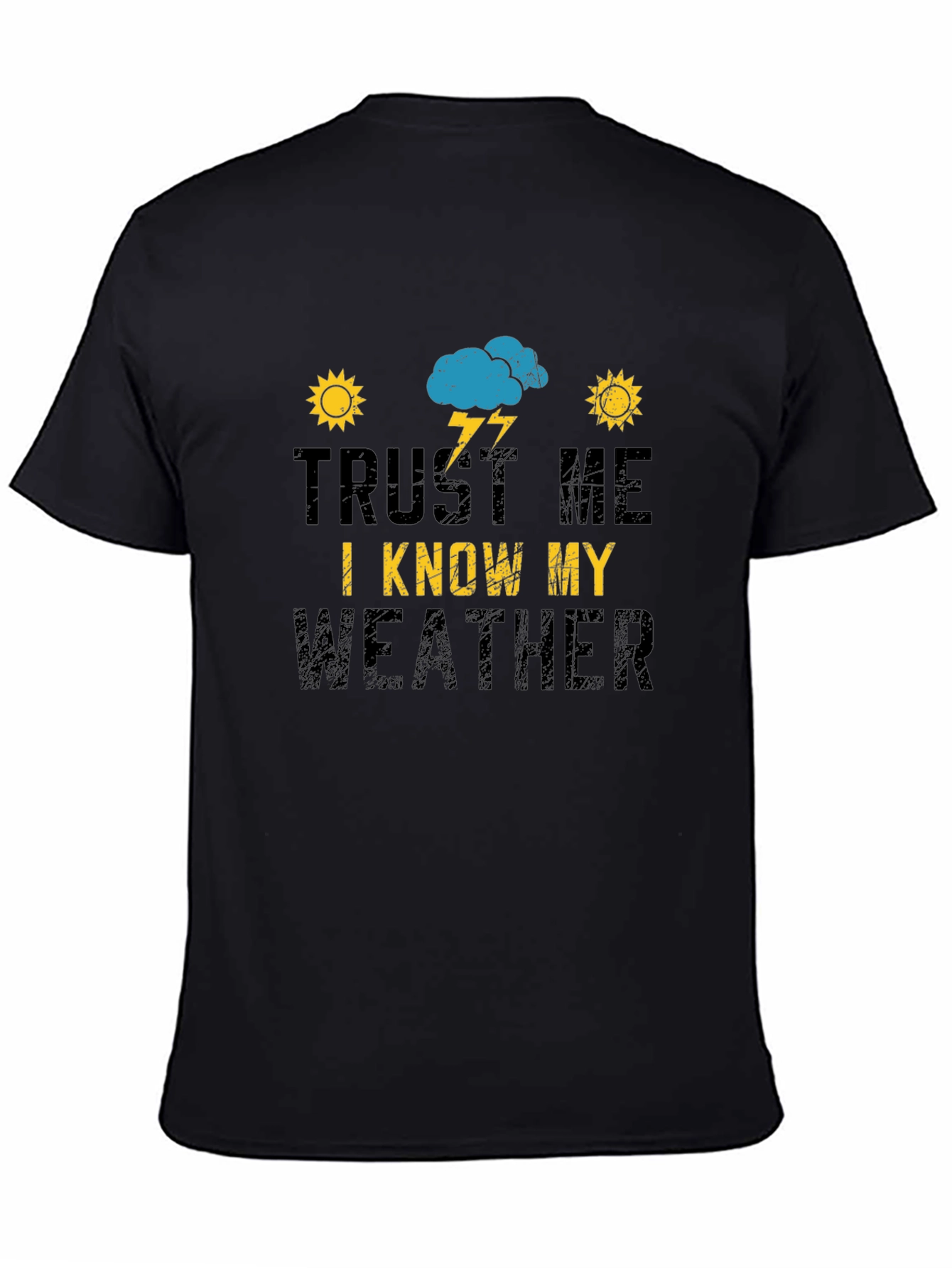 Trust Me I Know My Weather Black T-Shirt