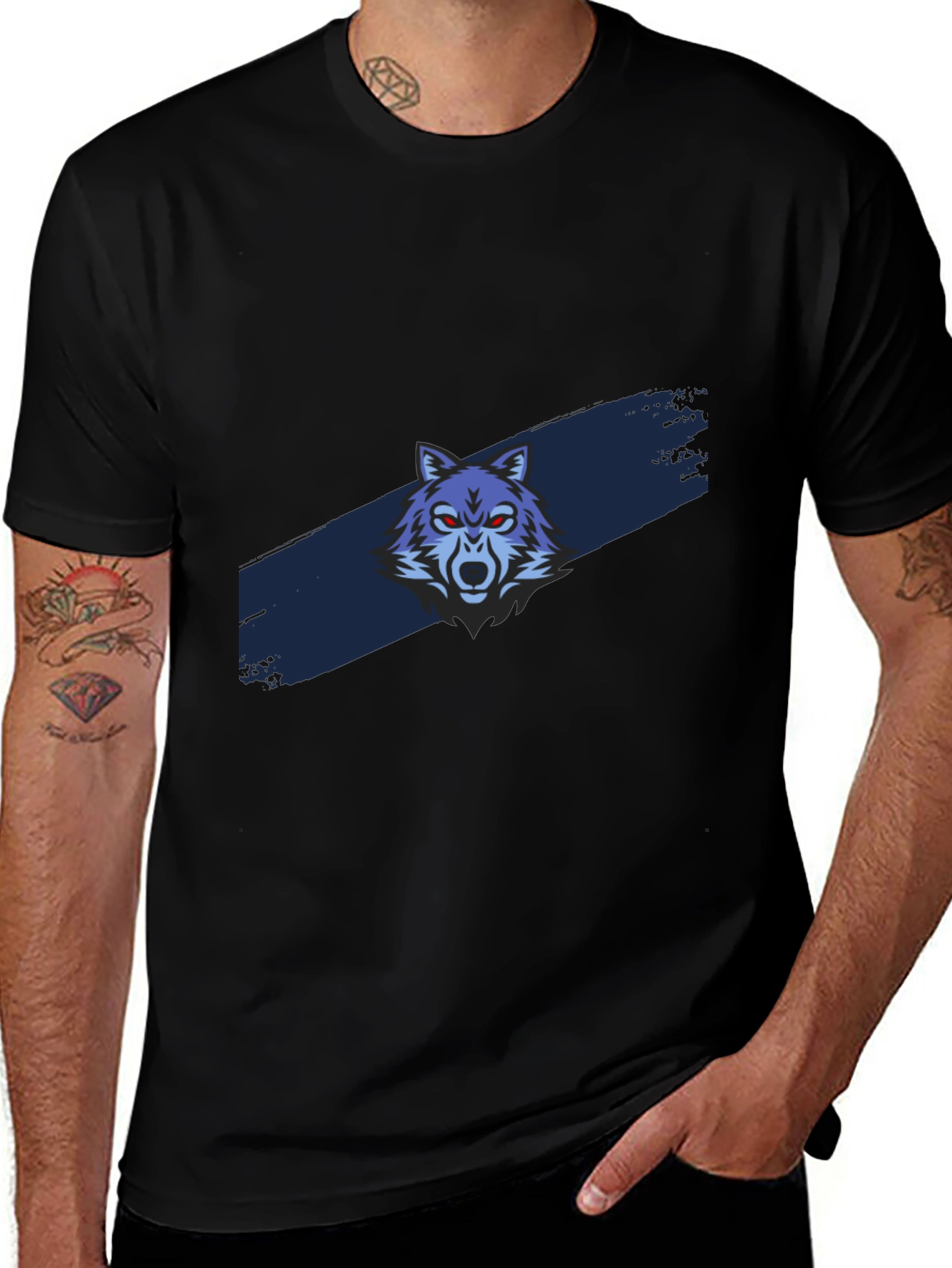 Wolf Graphic Tee - Mens Black T-Shirt