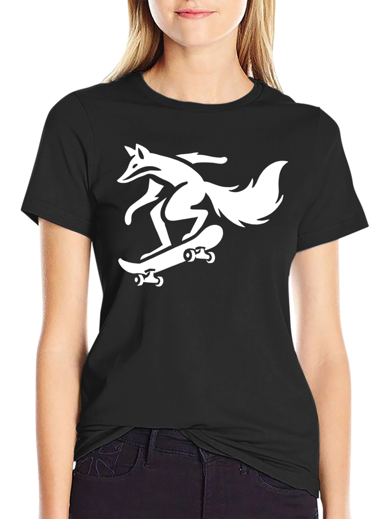 Skateboarding Fox Graphic Tee - Black