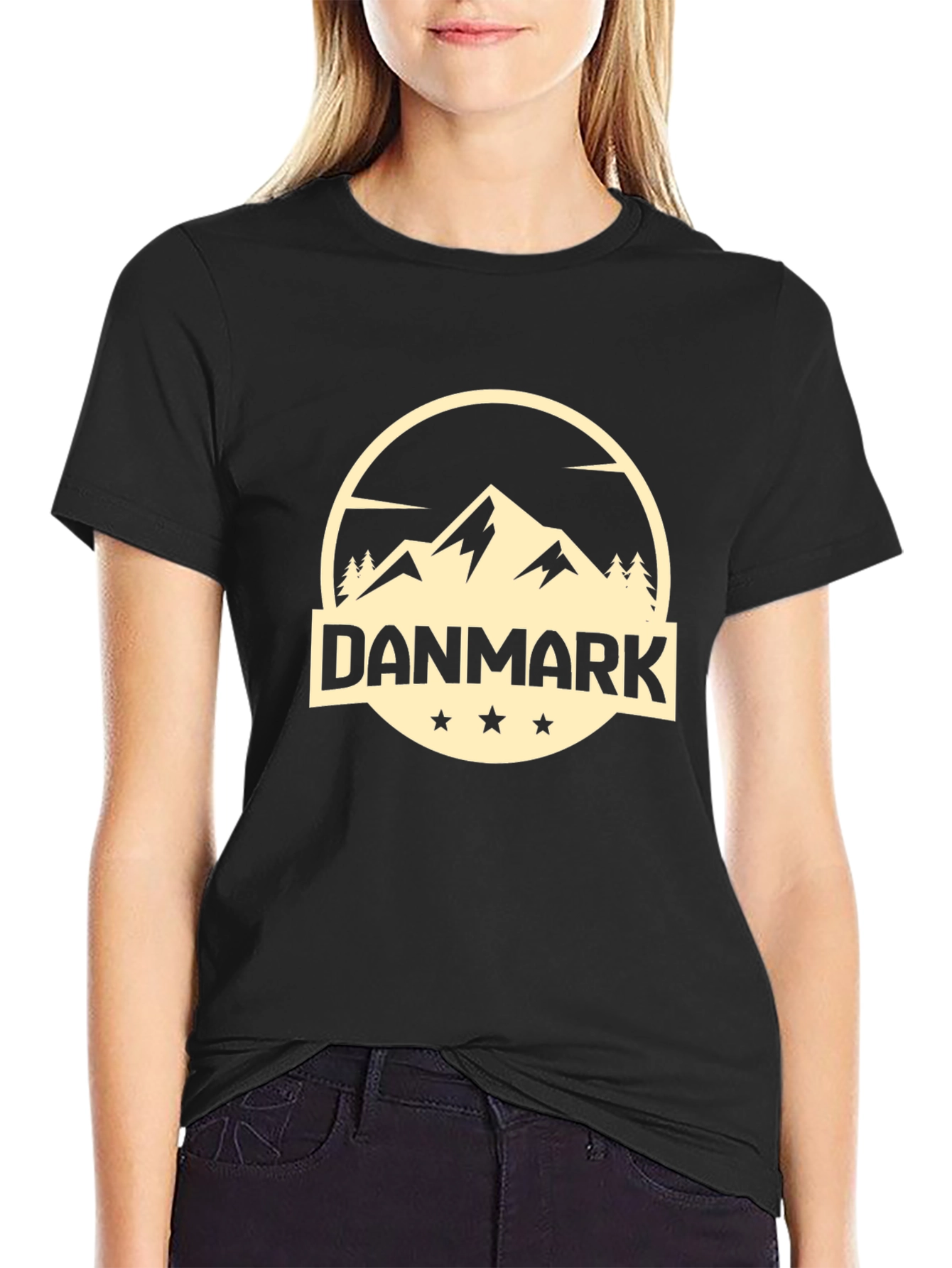 Danmark Mountain Graphic Tee - Black