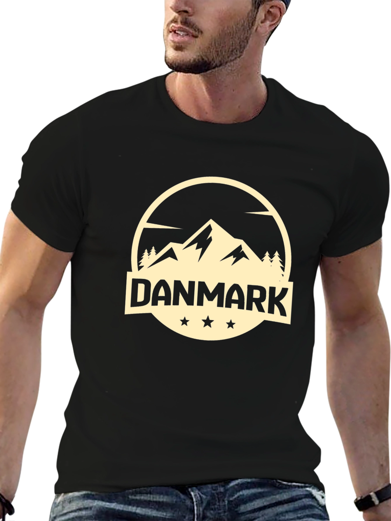 Danmark Mountain Graphic Tee - Black