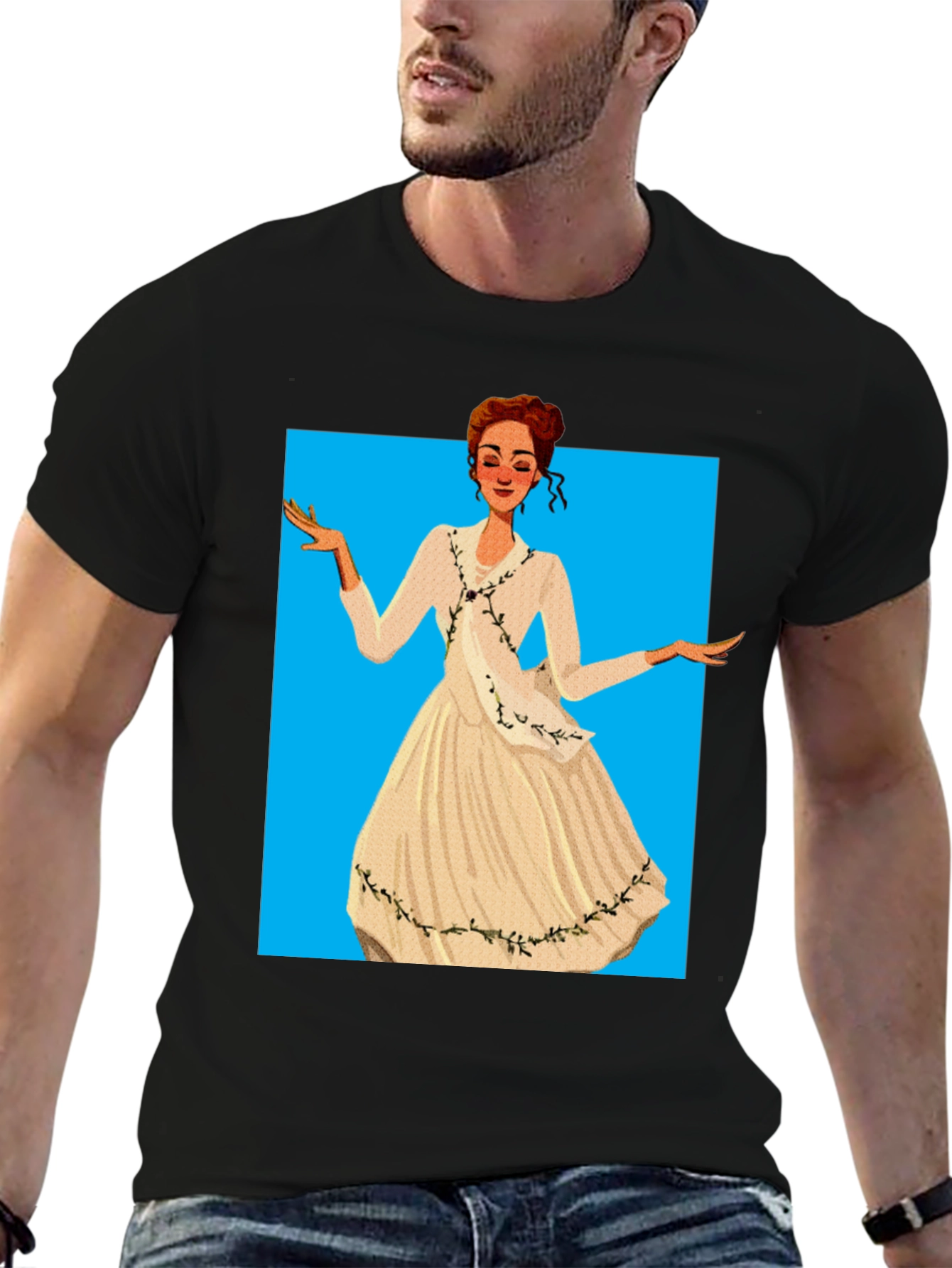 Elegant Woman Cartoon T-Shirt