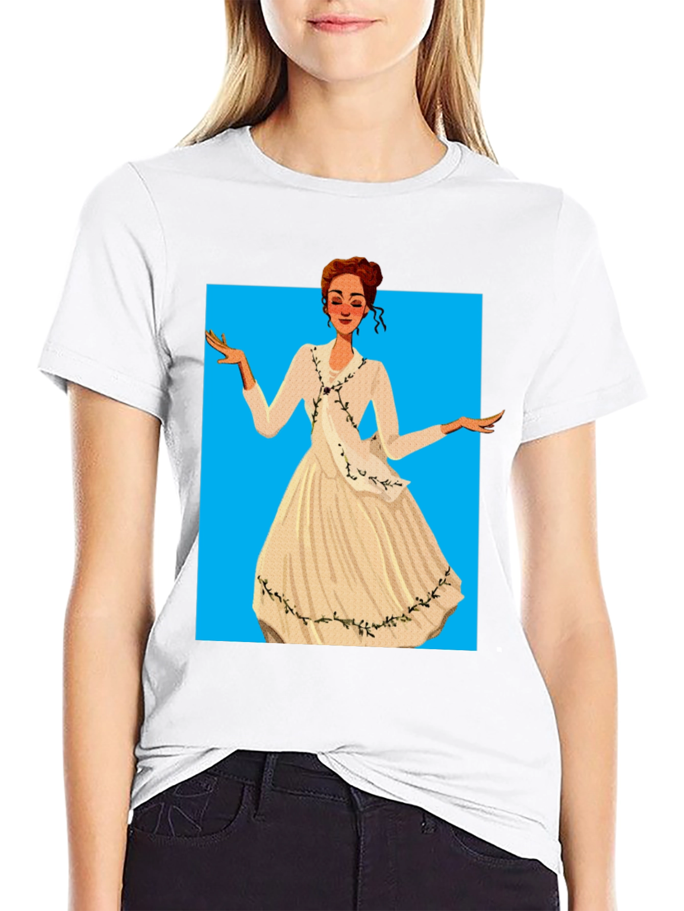 Elegant Woman Cartoon T-Shirt