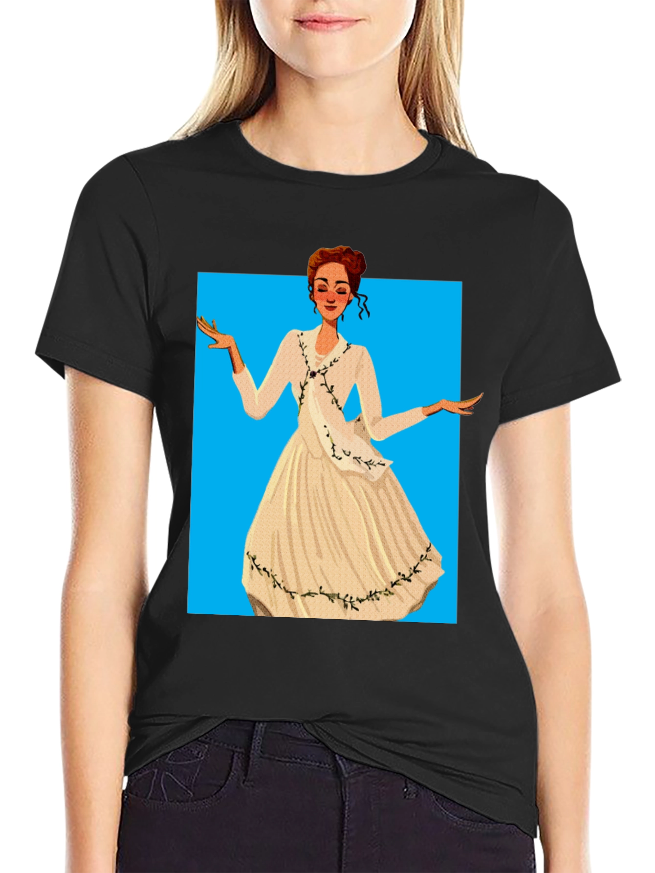 Elegant Woman Cartoon T-Shirt