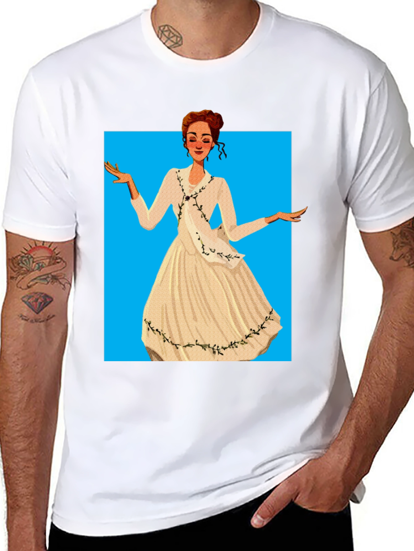 Elegant Woman Cartoon T-Shirt