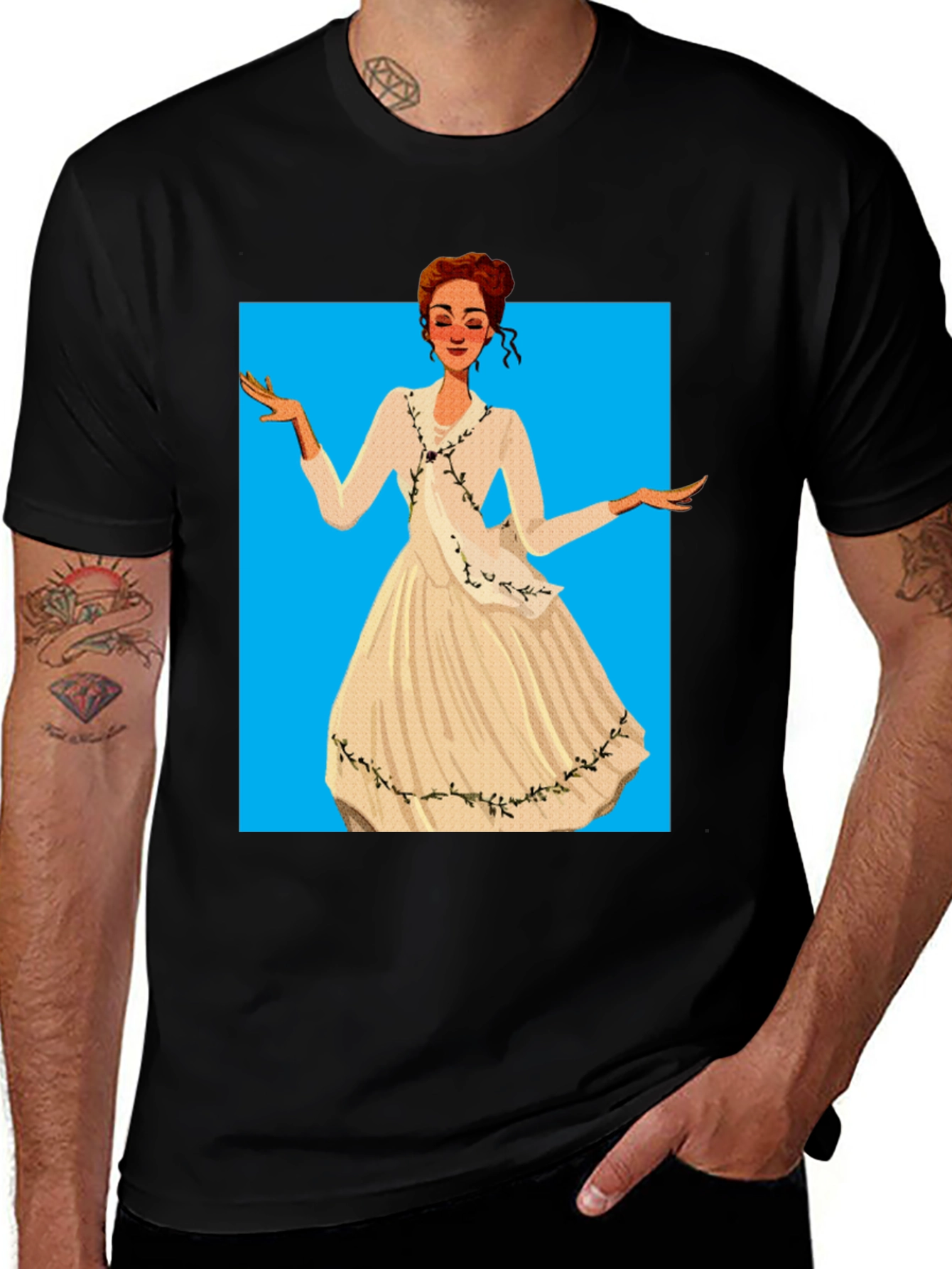 Elegant Woman Cartoon T-Shirt