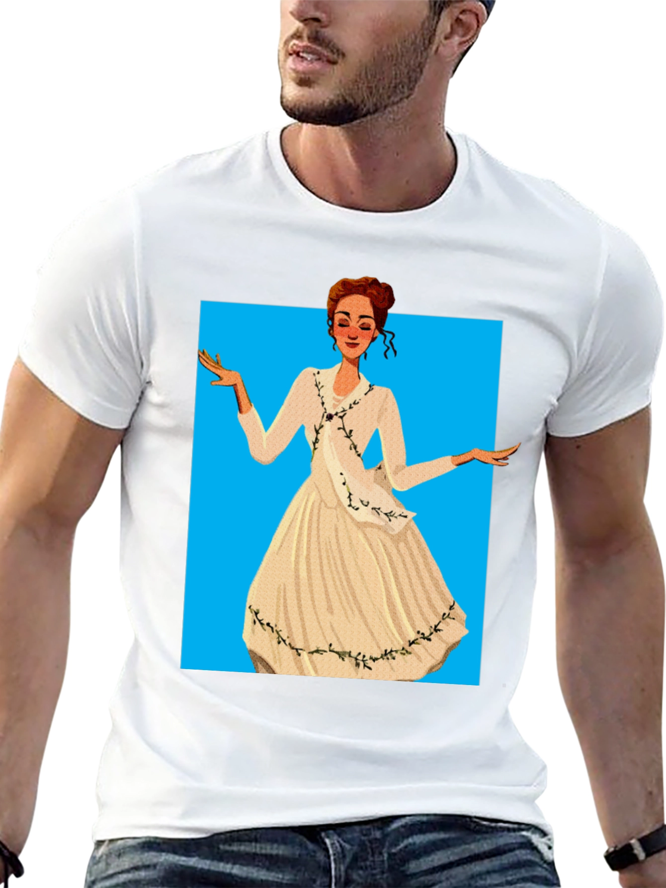 Elegant Woman Cartoon T-Shirt