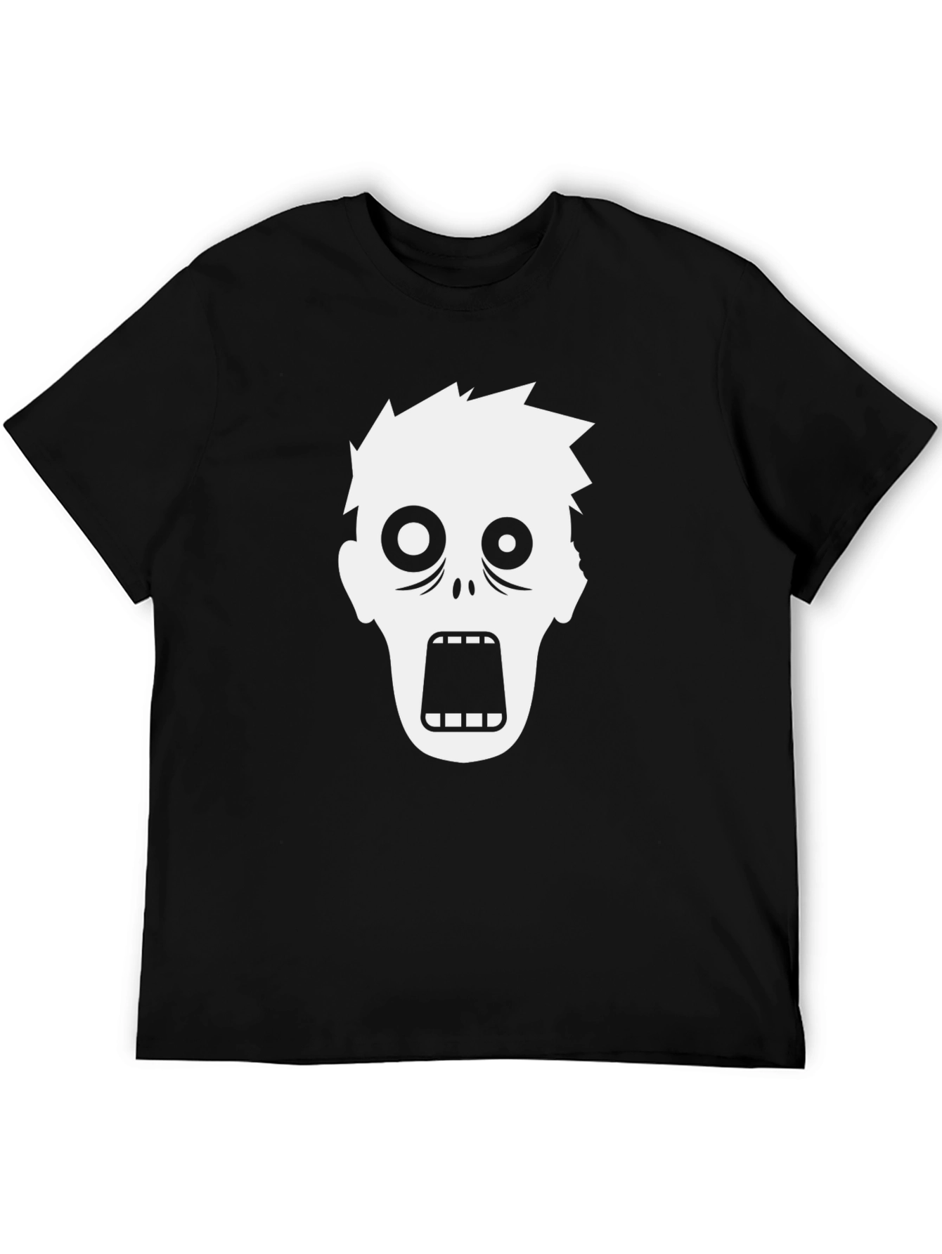 Zombie Face Graphic T-Shirt - Black