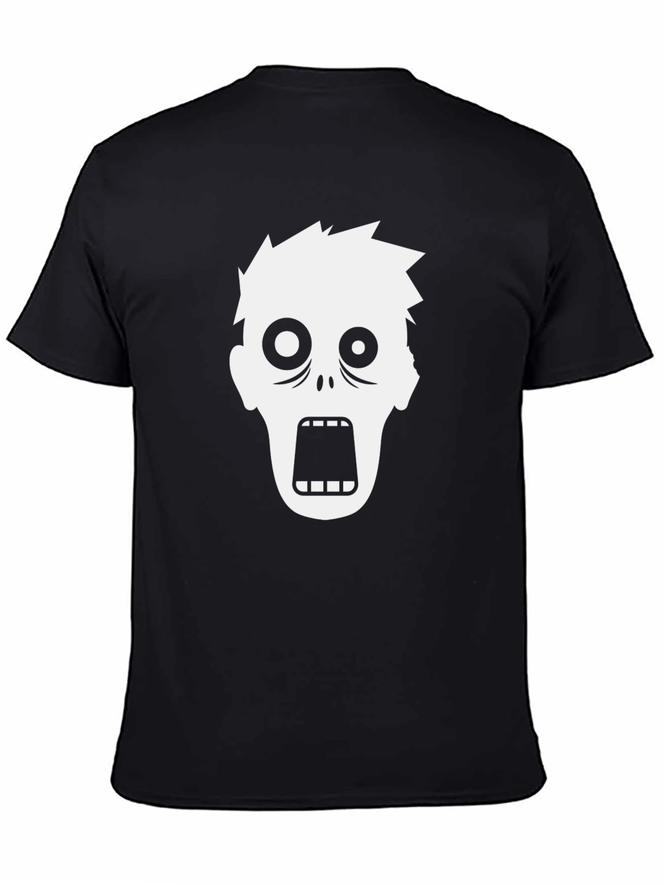 Zombie Face Graphic T-Shirt - Black