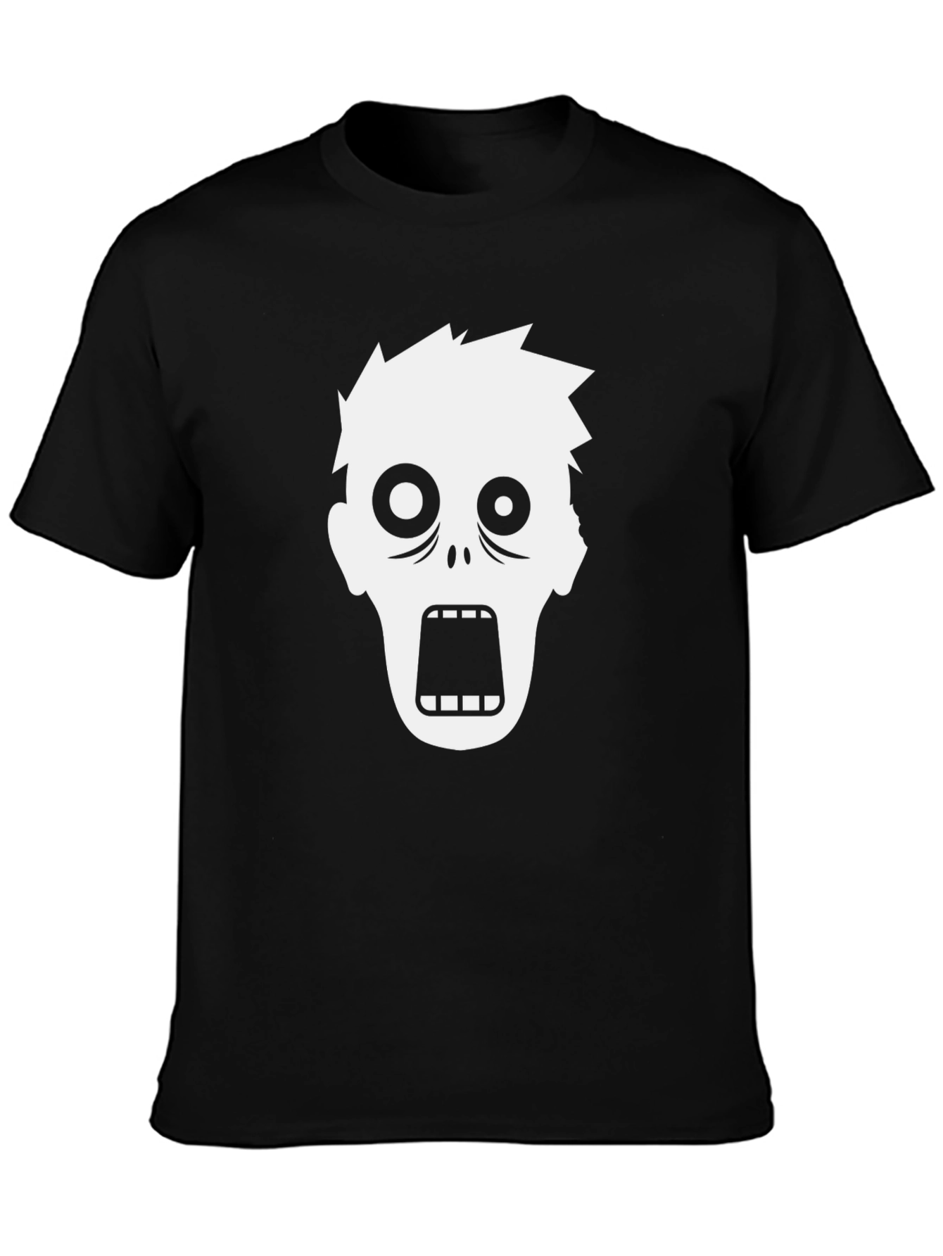 Zombie Face Graphic T-Shirt - Black