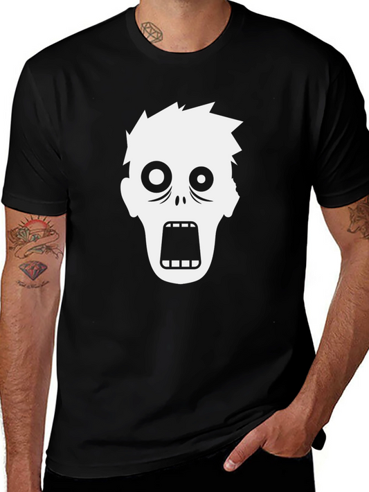 Zombie Face Graphic T-Shirt - Black