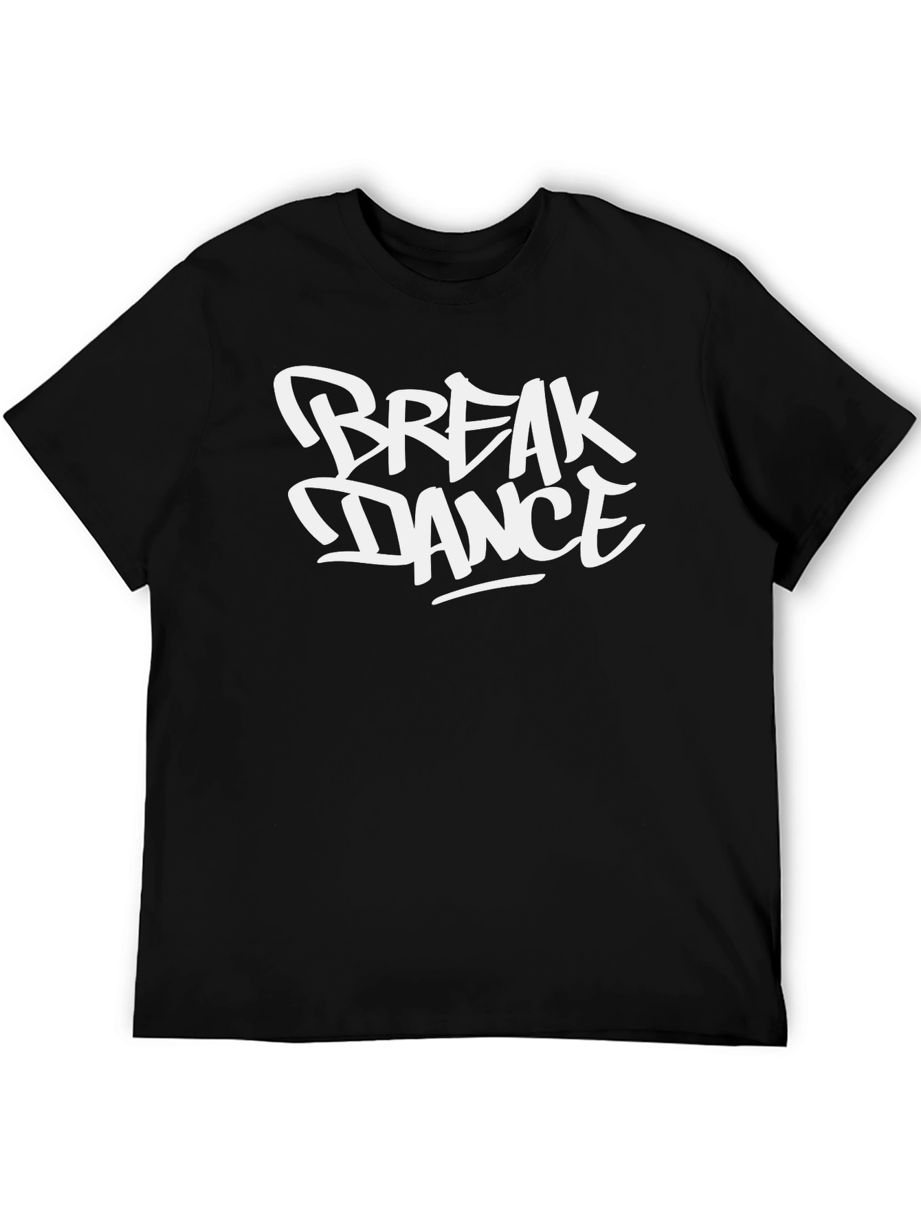 Break Dance Graphic T-Shirt - Black Crew Neck Tee