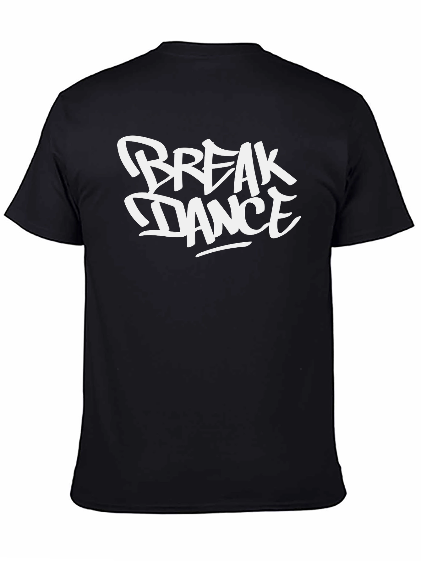 Break Dance Graphic T-Shirt - Black Crew Neck Tee