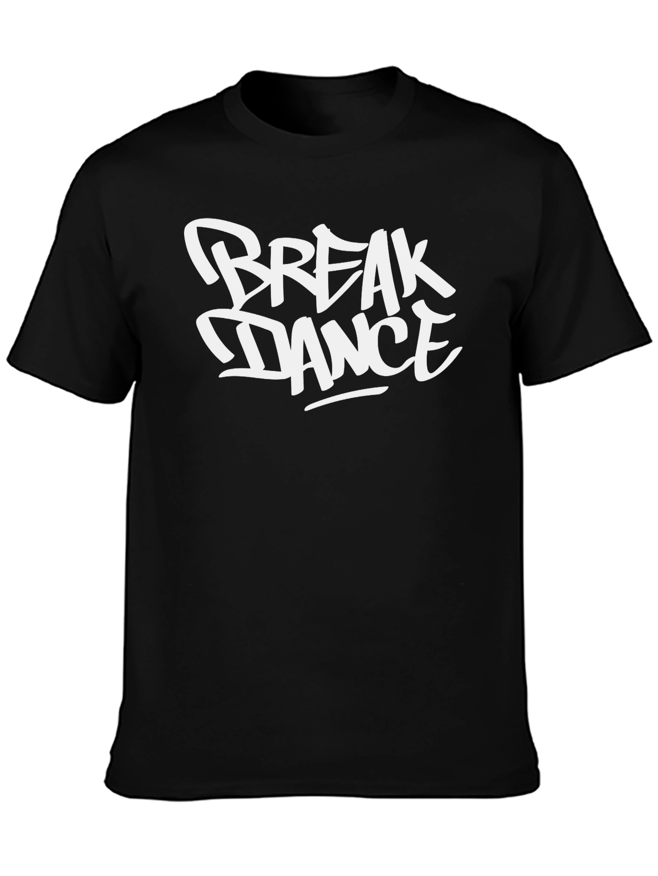 Break Dance Graphic T-Shirt - Black Crew Neck Tee