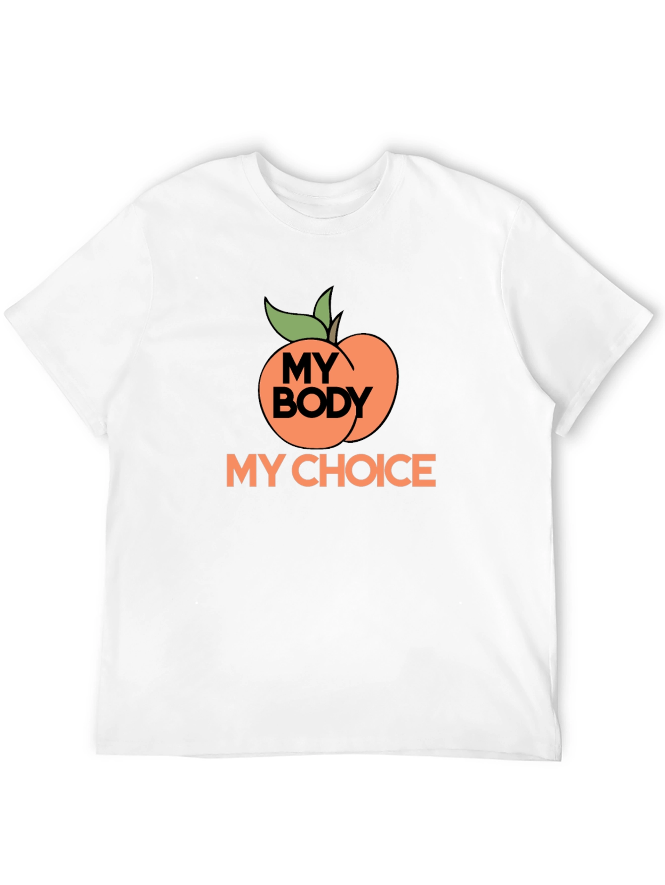 My Body My Choice Peach Graphic T-Shirt