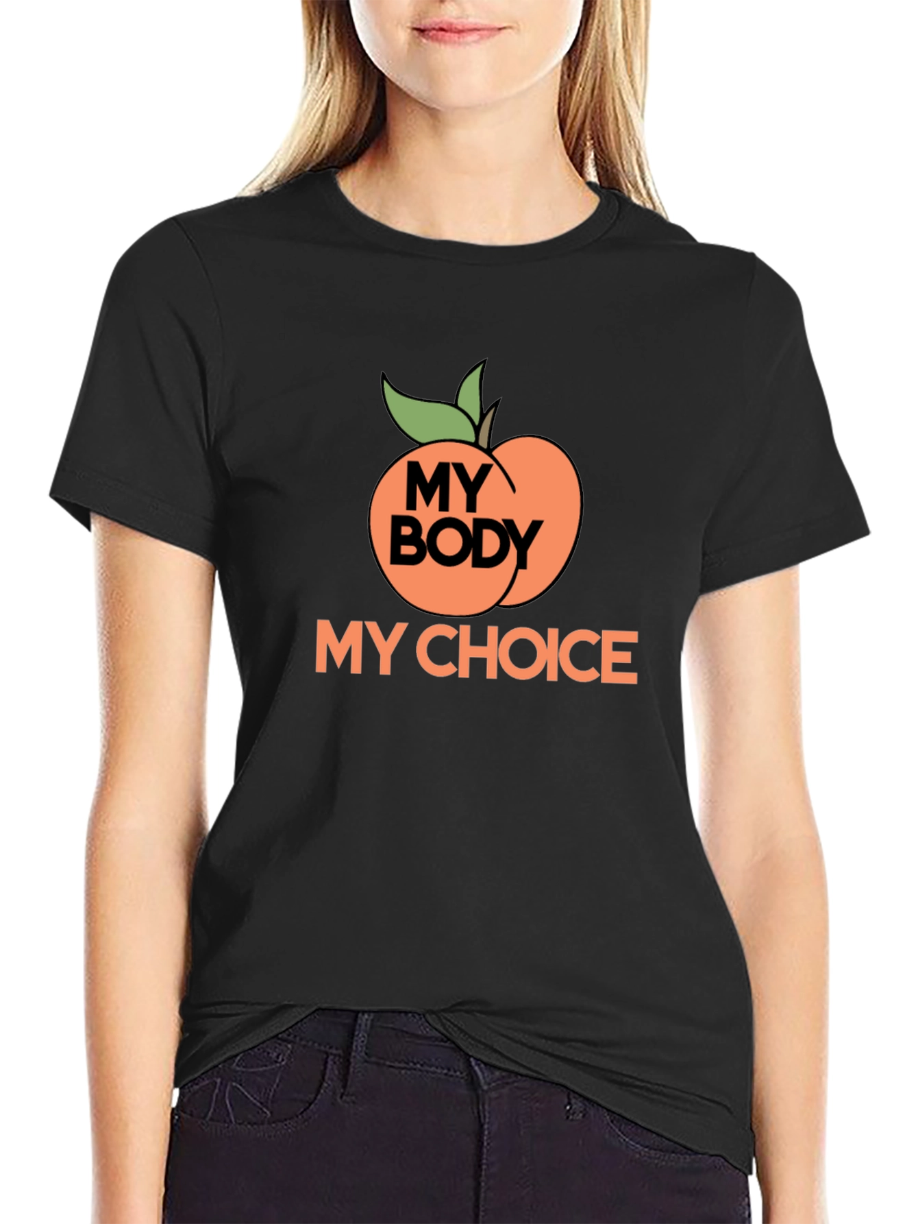 My Body My Choice Peach Graphic T-Shirt