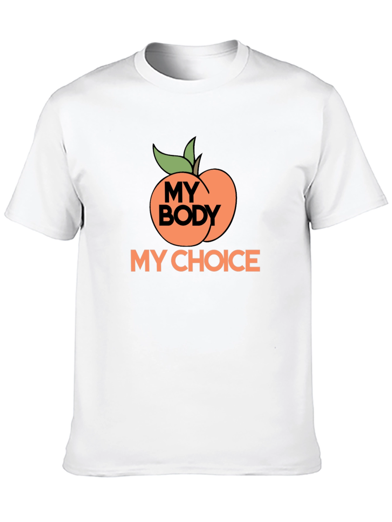 My Body My Choice Peach Graphic T-Shirt