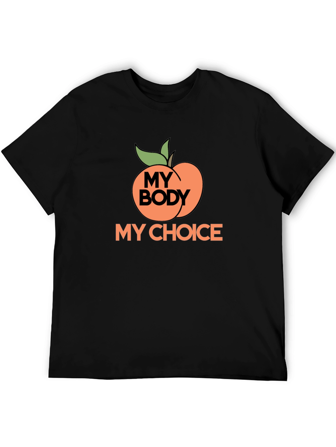 My Body My Choice Peach Graphic T-Shirt