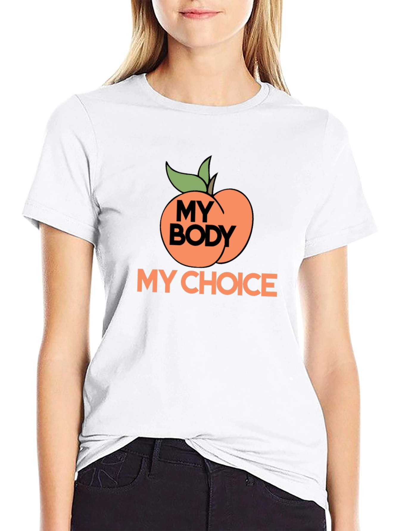 My Body My Choice Peach Graphic T-Shirt