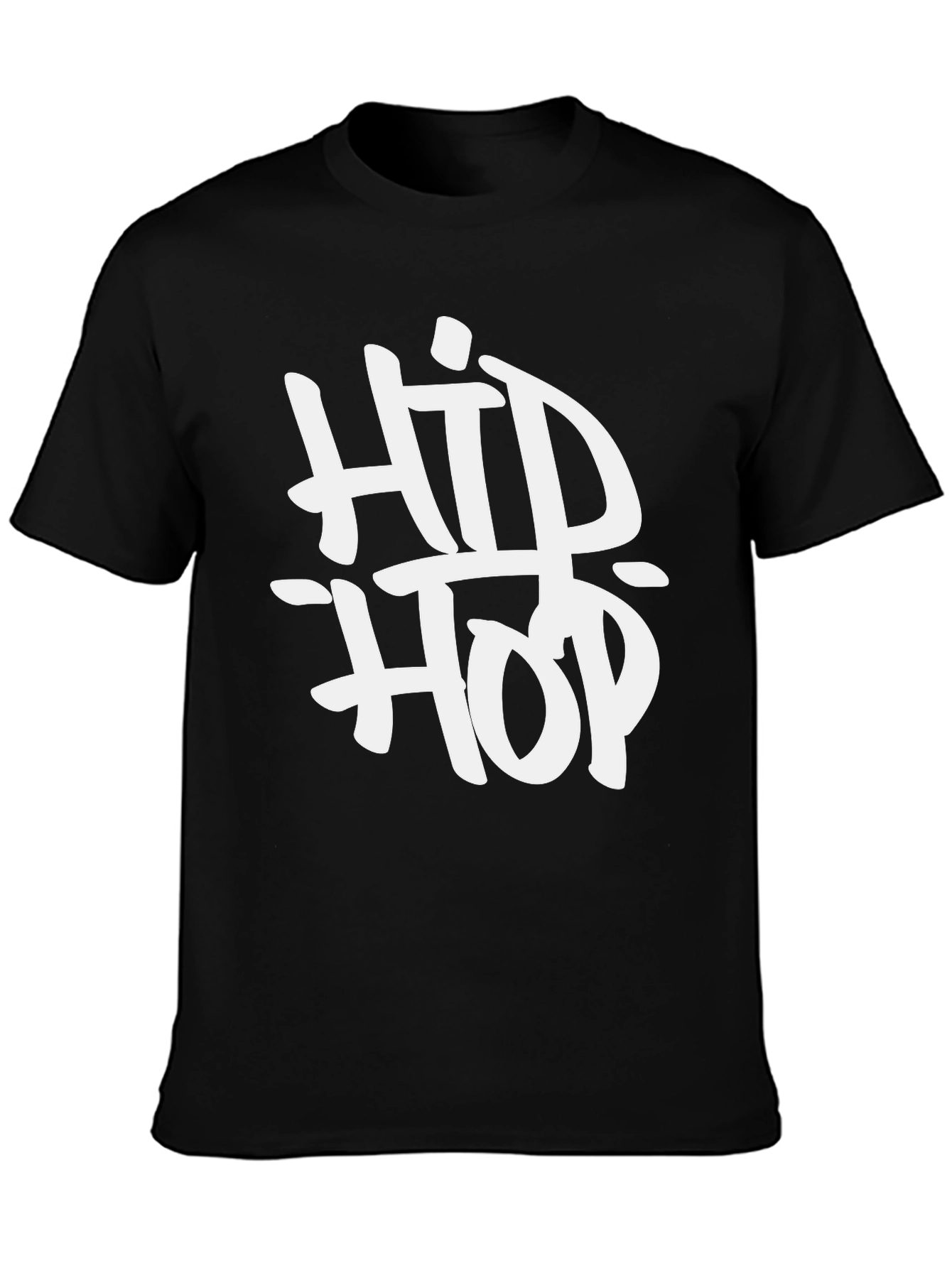 Hip Hop Graphic Print Black T-Shirt