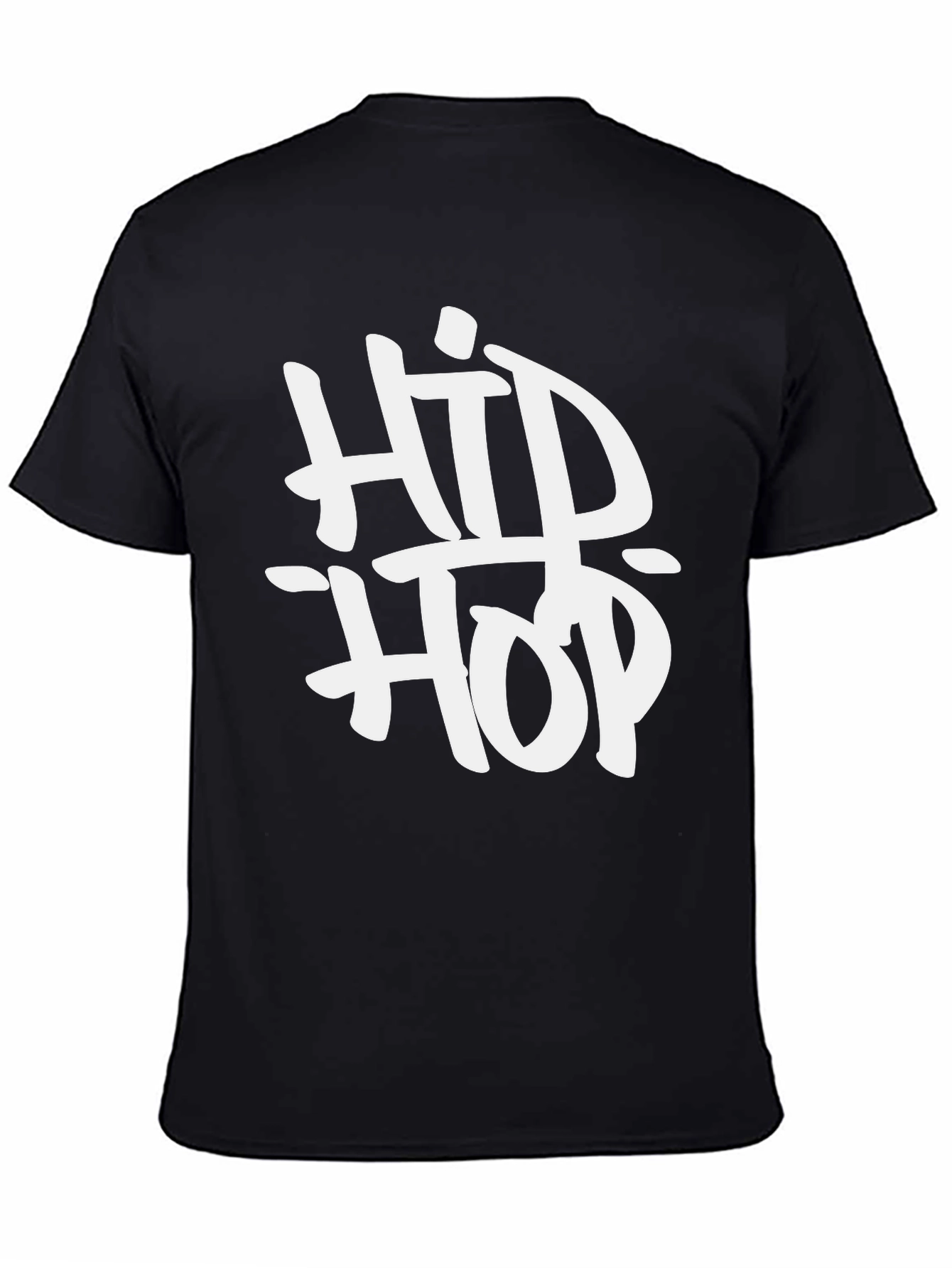 Hip Hop Graphic Print Black T-Shirt