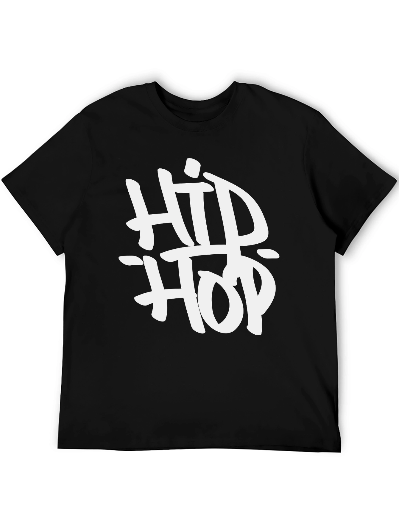 Hip Hop Graphic Print Black T-Shirt
