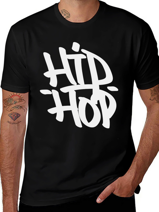 Hip Hop Graphic Print Black T-Shirt