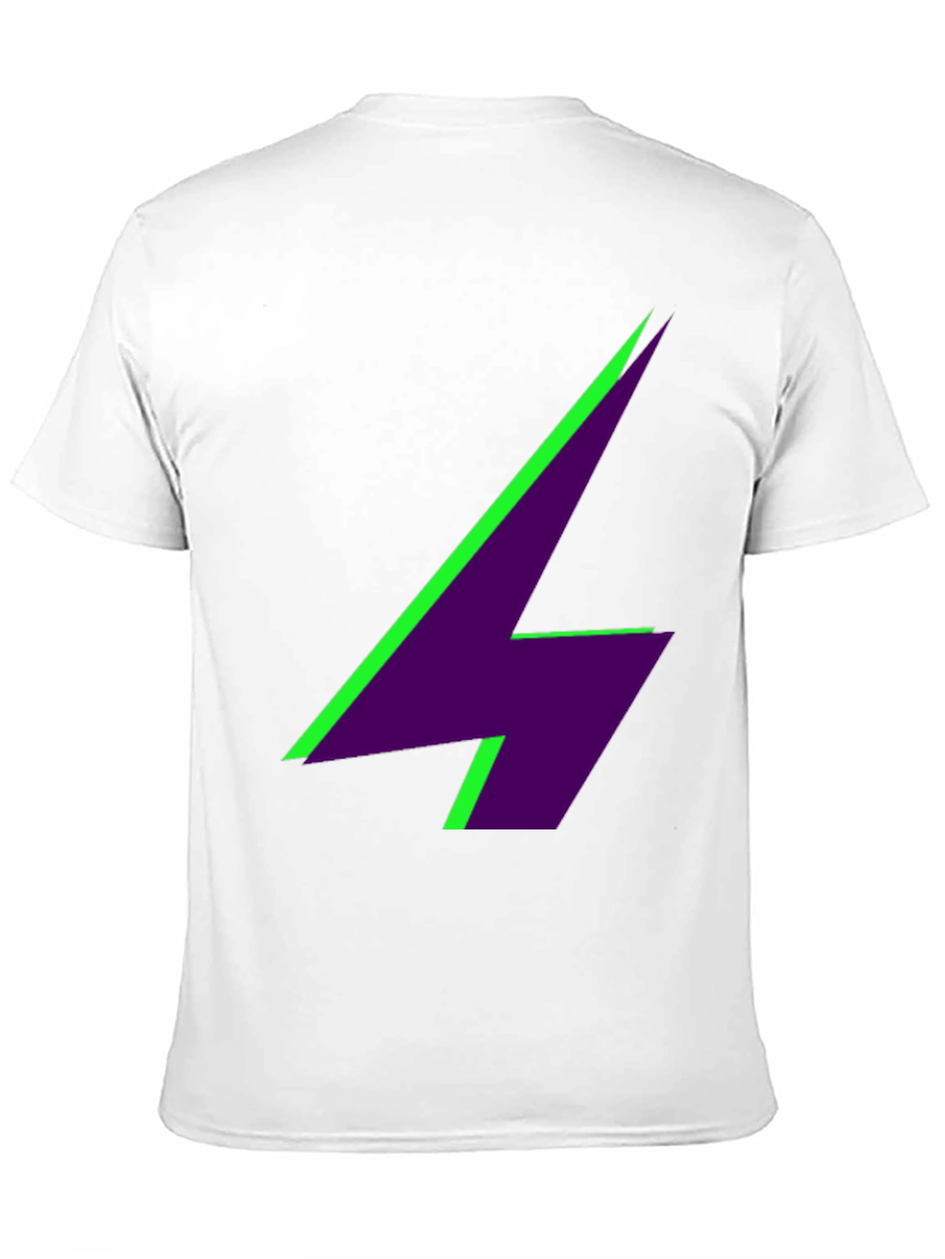 Geometric Lightning Bolt Graphic Tee - Black