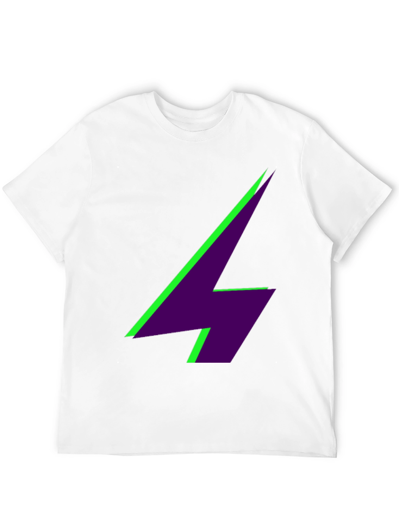 Geometric Lightning Bolt Graphic Tee - Black