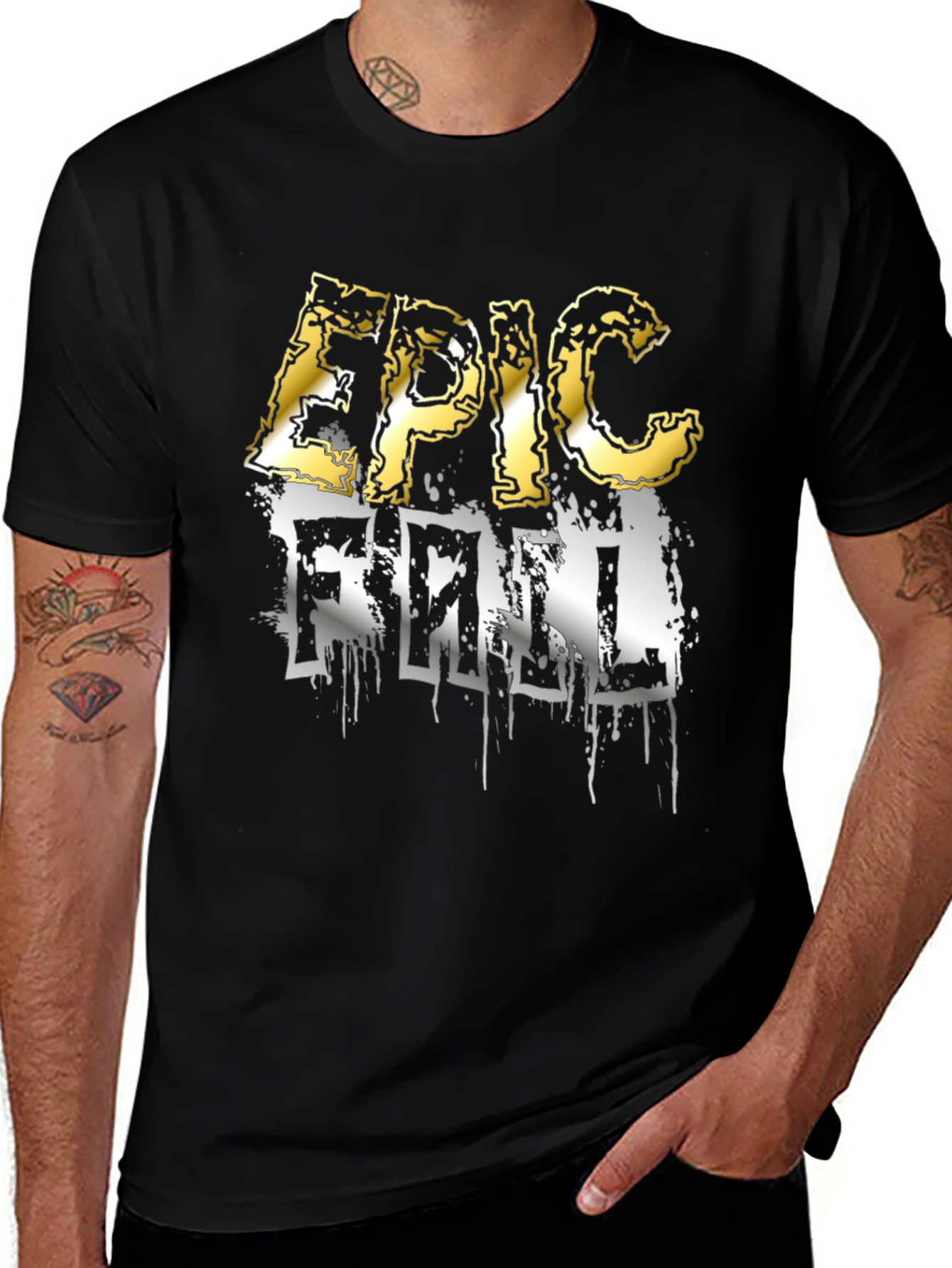 Epic Fail Graphic Tee - Casual Black T-Shirt