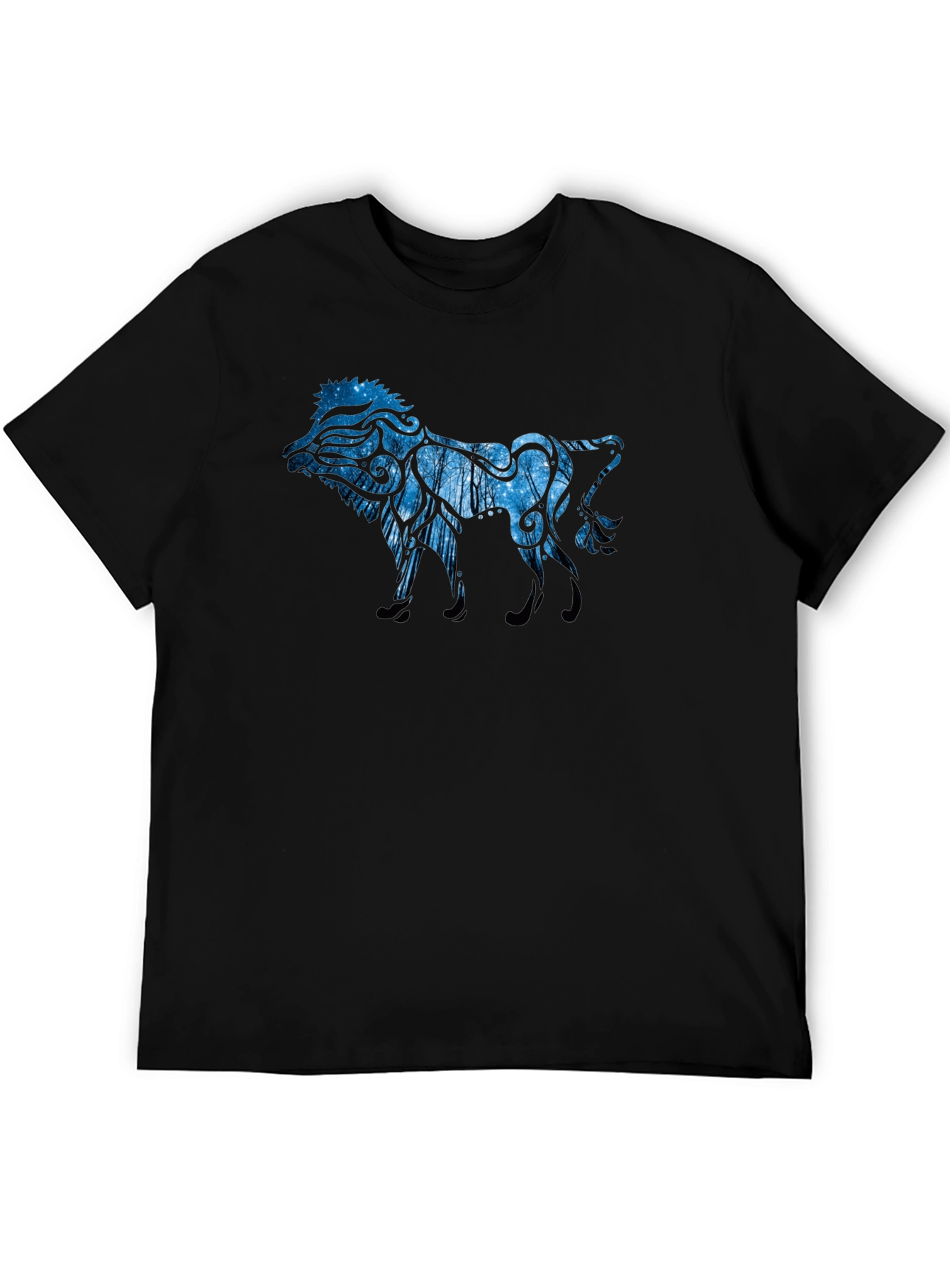 Lion Abstract Graphic Tee - Mens Casual Shirt