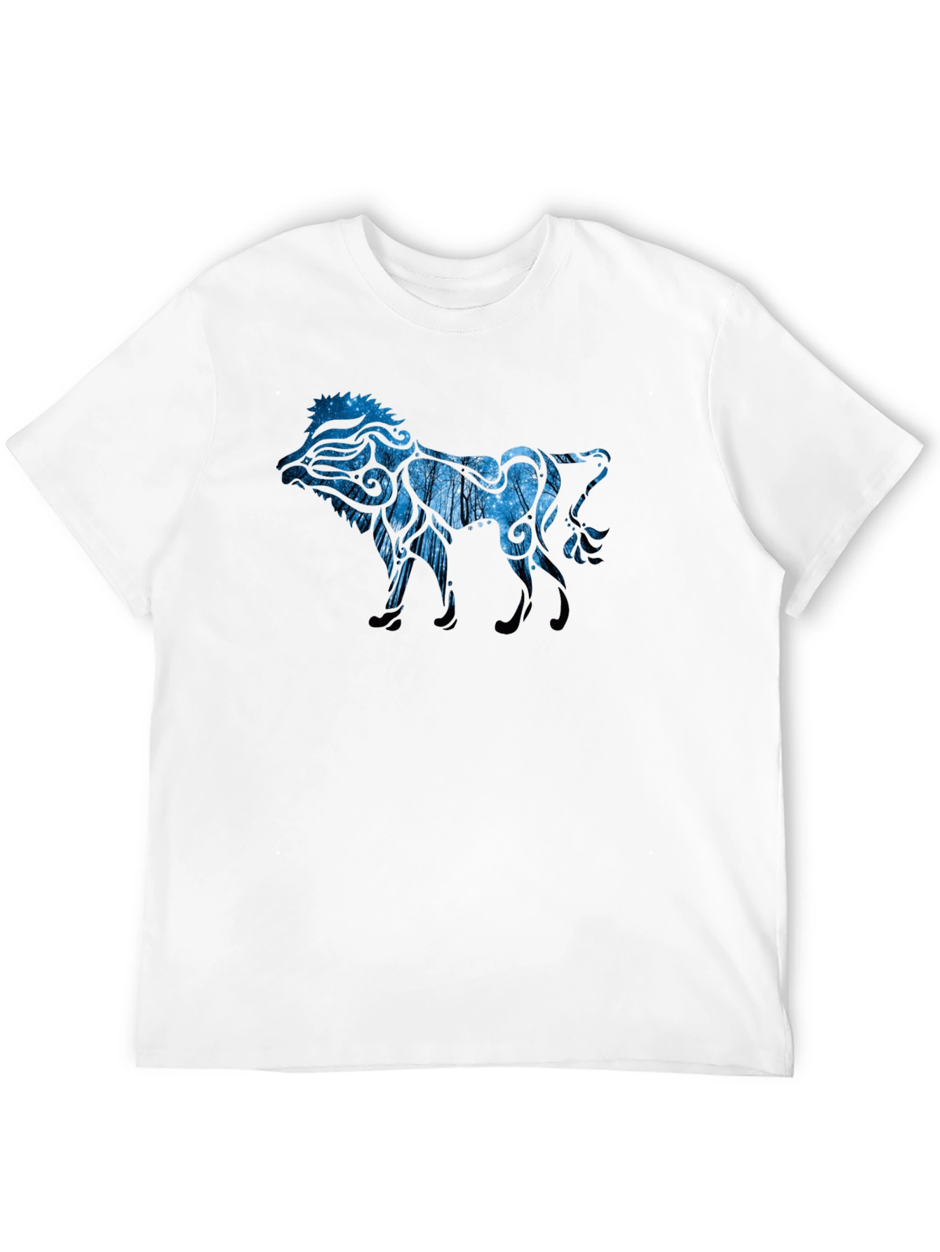 Lion Abstract Graphic Tee - Mens Casual Shirt