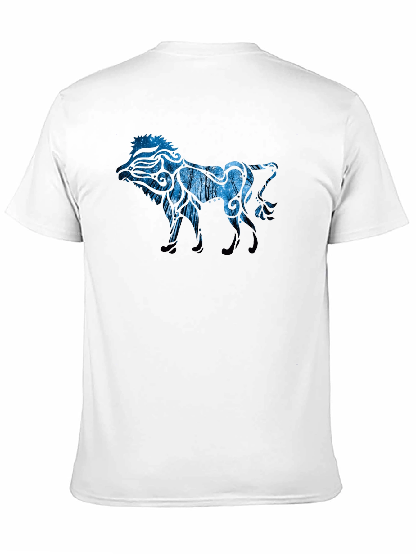 Lion Abstract Graphic Tee - Mens Casual Shirt