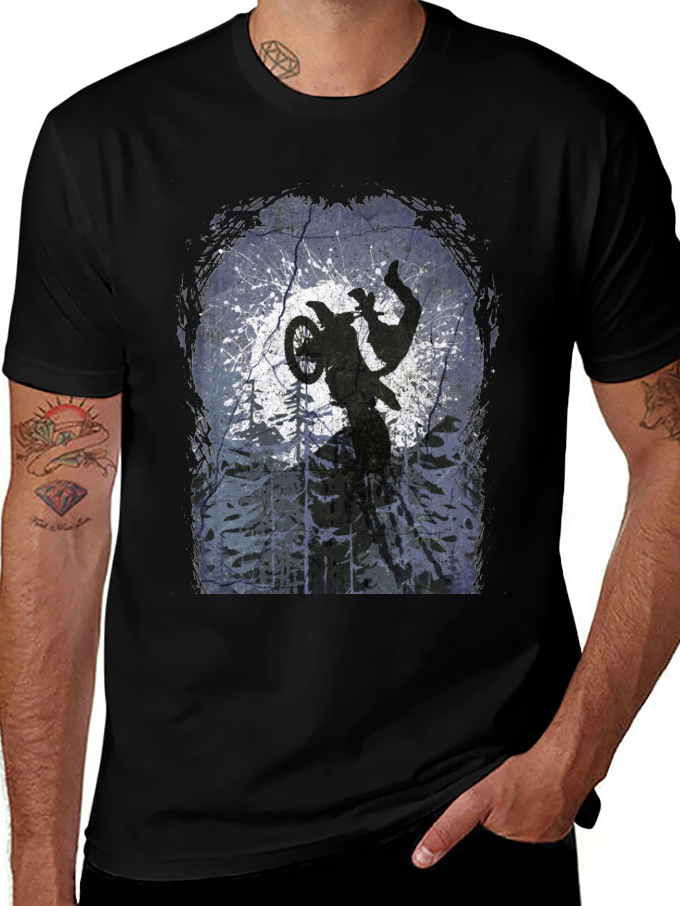 Dirt Bike Silhouette Graphic Tee