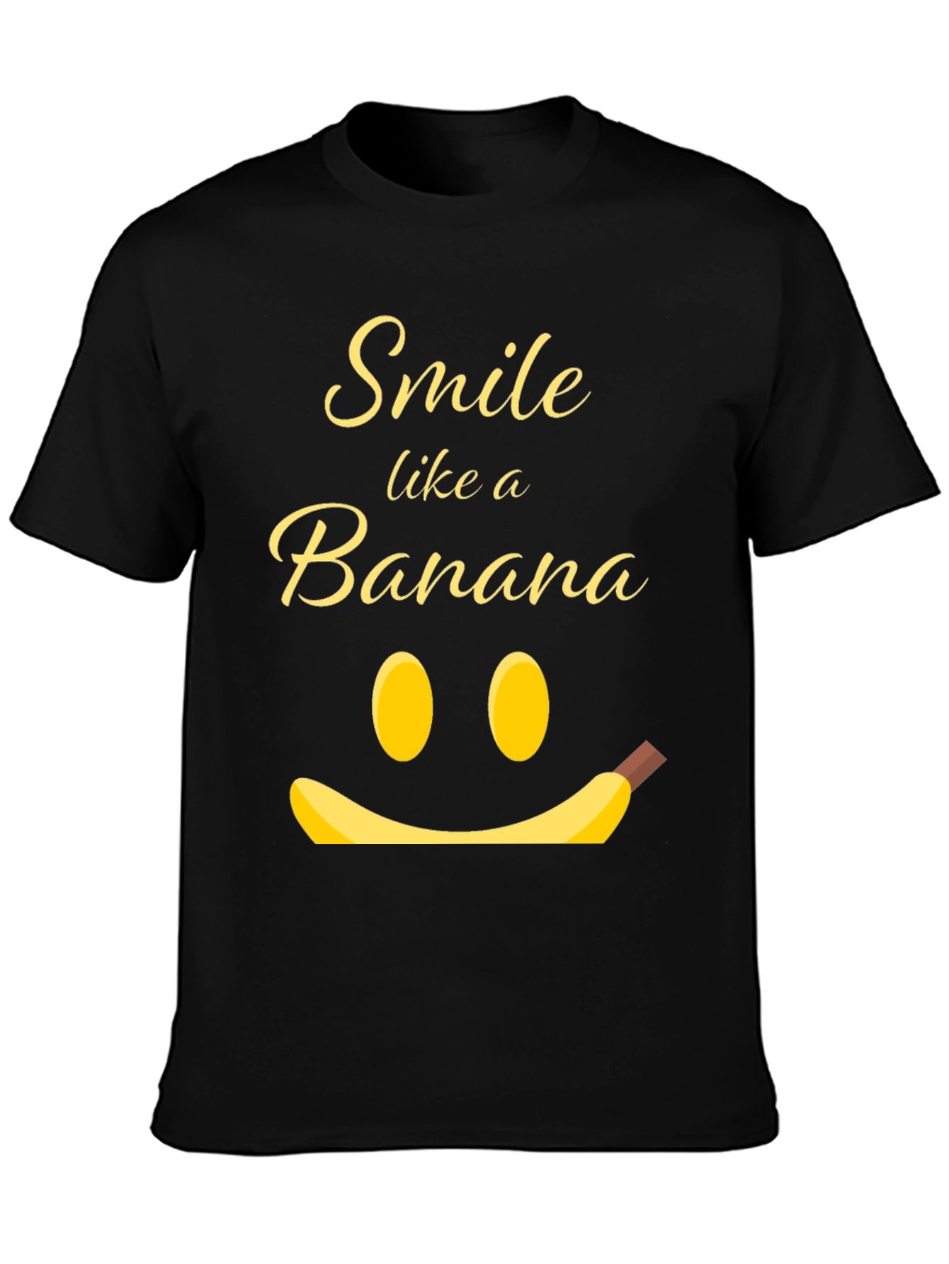 Smile Like a Banana Black Graphic T-Shirt