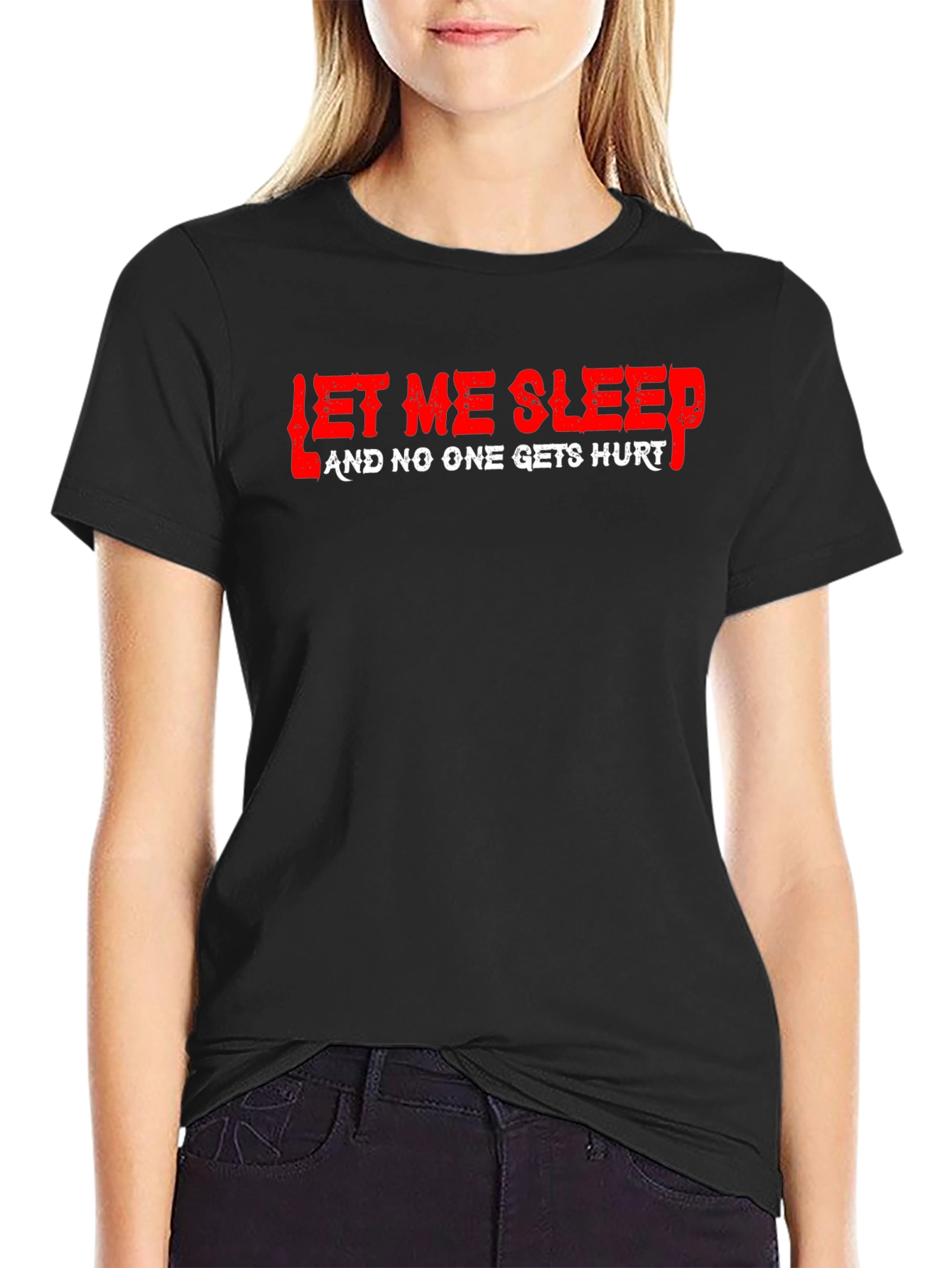 Let Me Sleep Graphic Tee - Black Cotton T-Shirt
