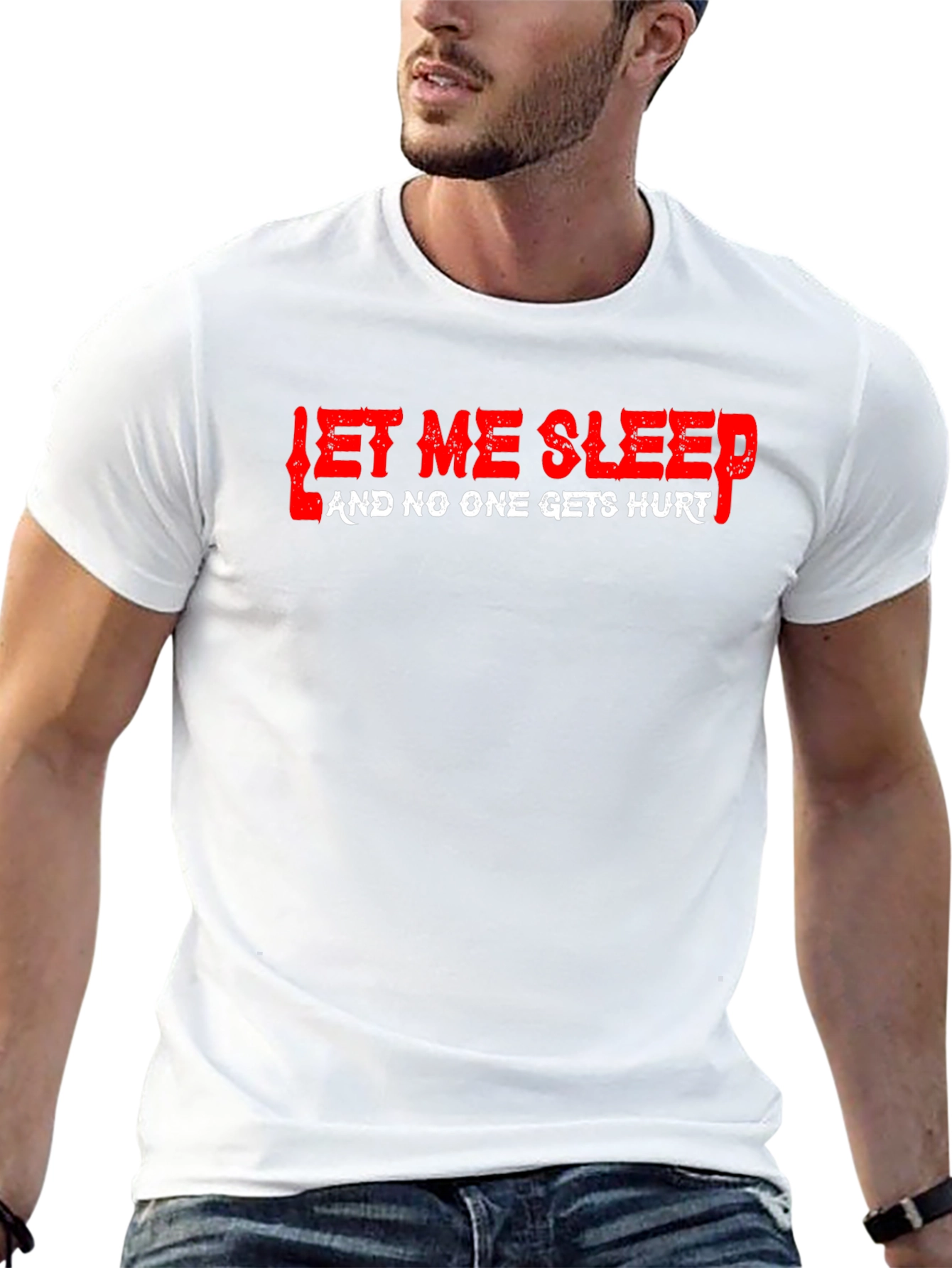 Let Me Sleep Graphic Tee - Black Cotton T-Shirt