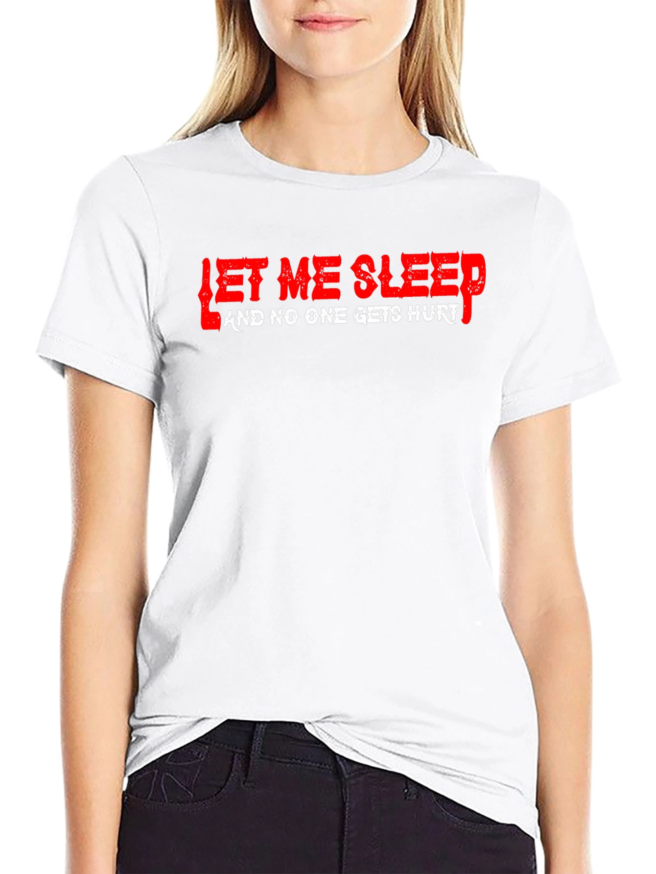 Let Me Sleep Graphic Tee - Black Cotton T-Shirt