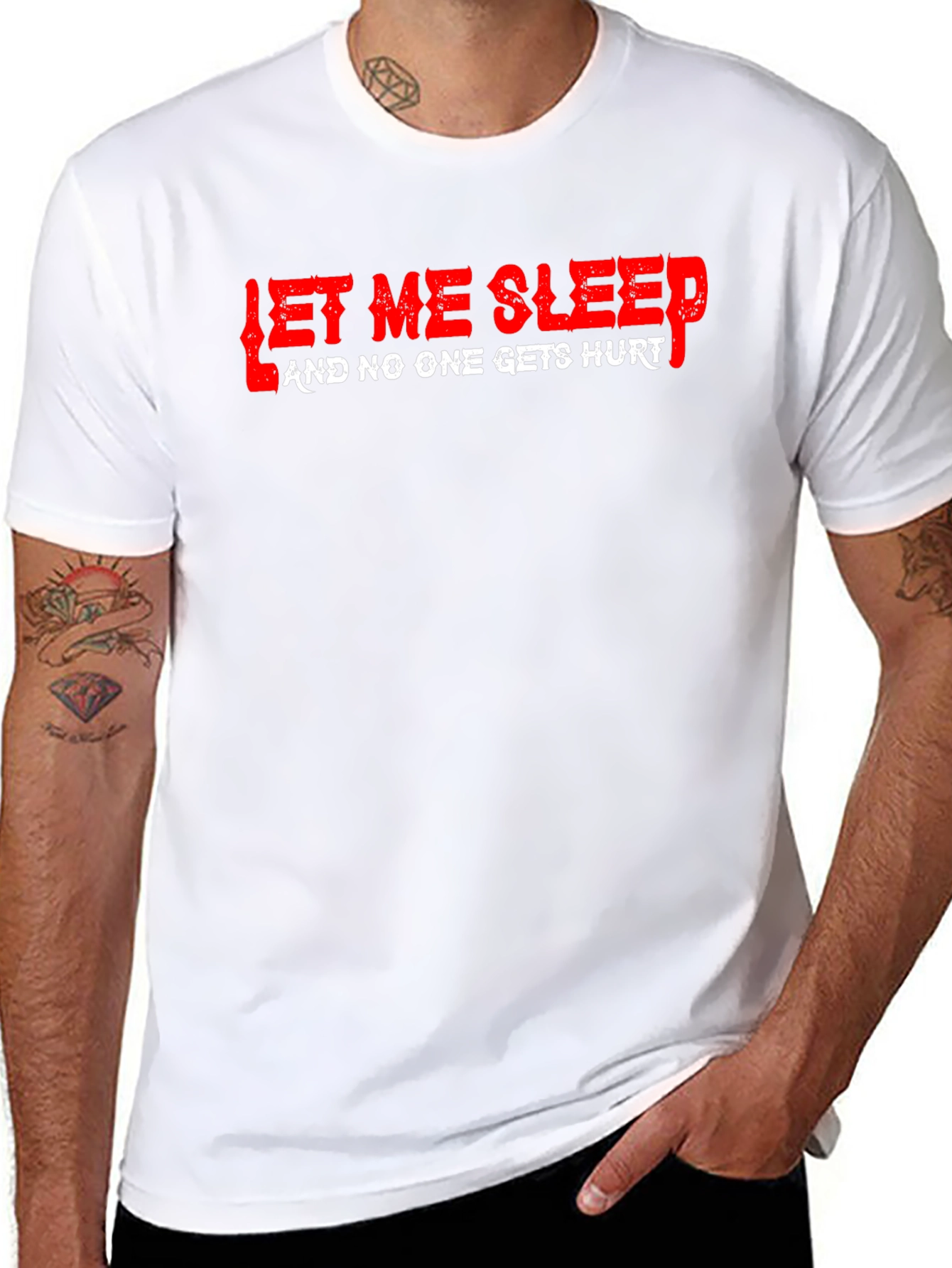 Let Me Sleep Graphic Tee - Black Cotton T-Shirt