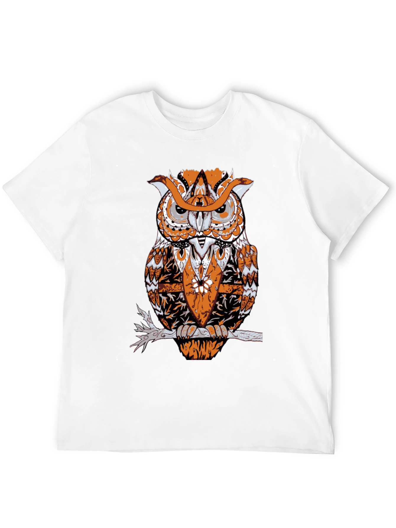 Owl Graphic Print Black T-Shirt