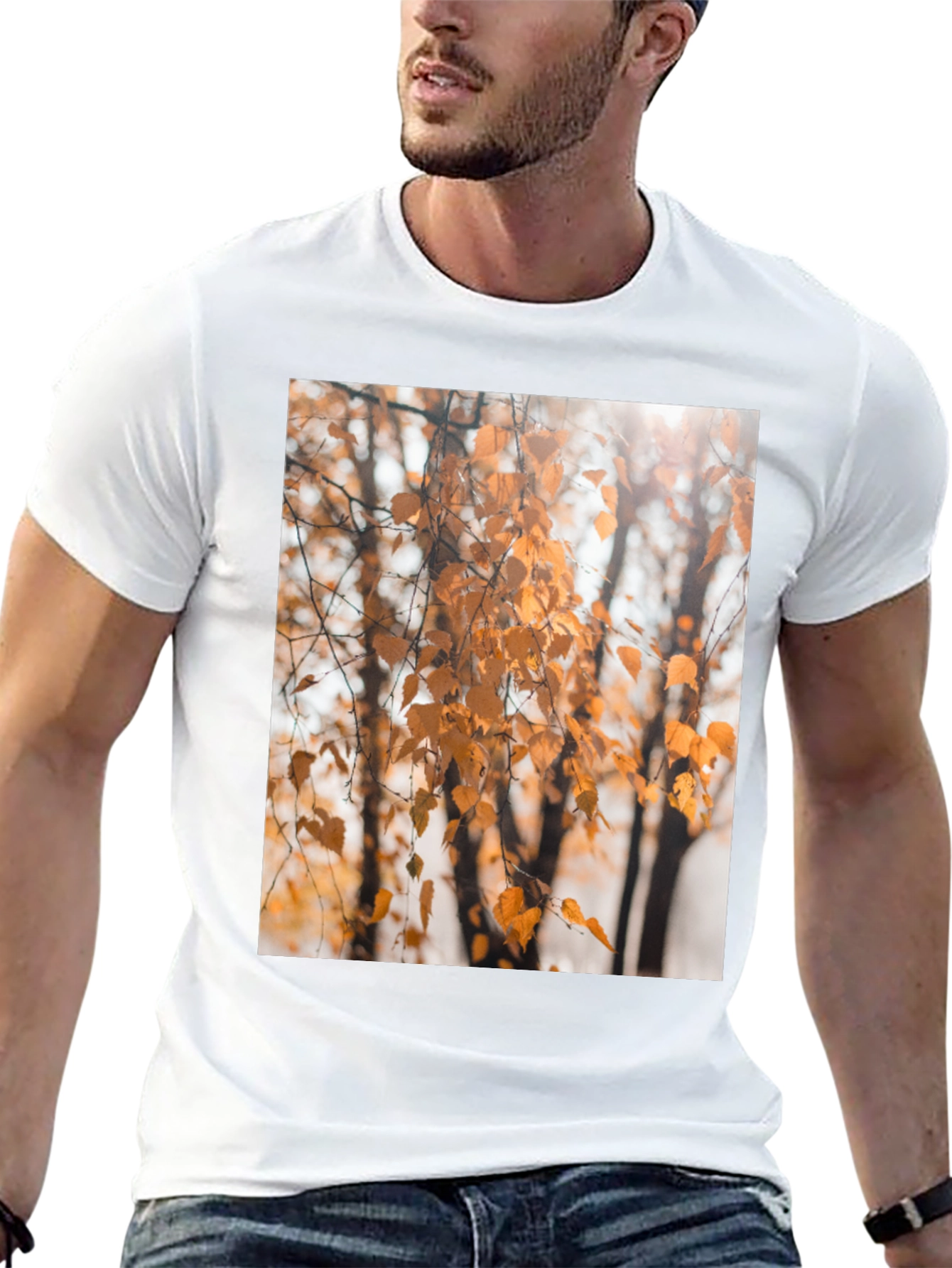 Autumn Leaves Graphic Tee - Nature Inspired Design