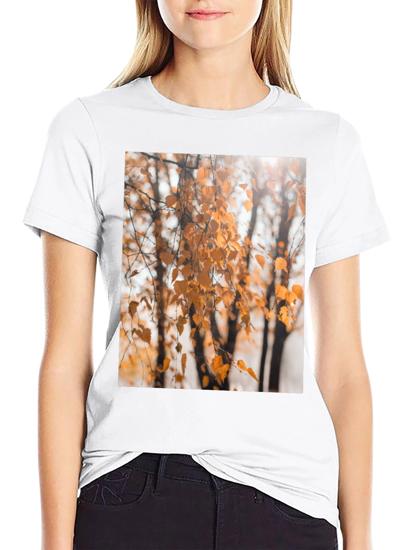 Autumn Leaves Graphic Tee - Nature Inspired Design