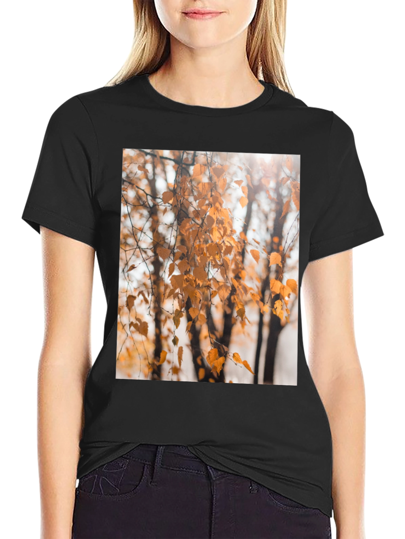 Autumn Leaves Graphic Tee - Nature Inspired Design