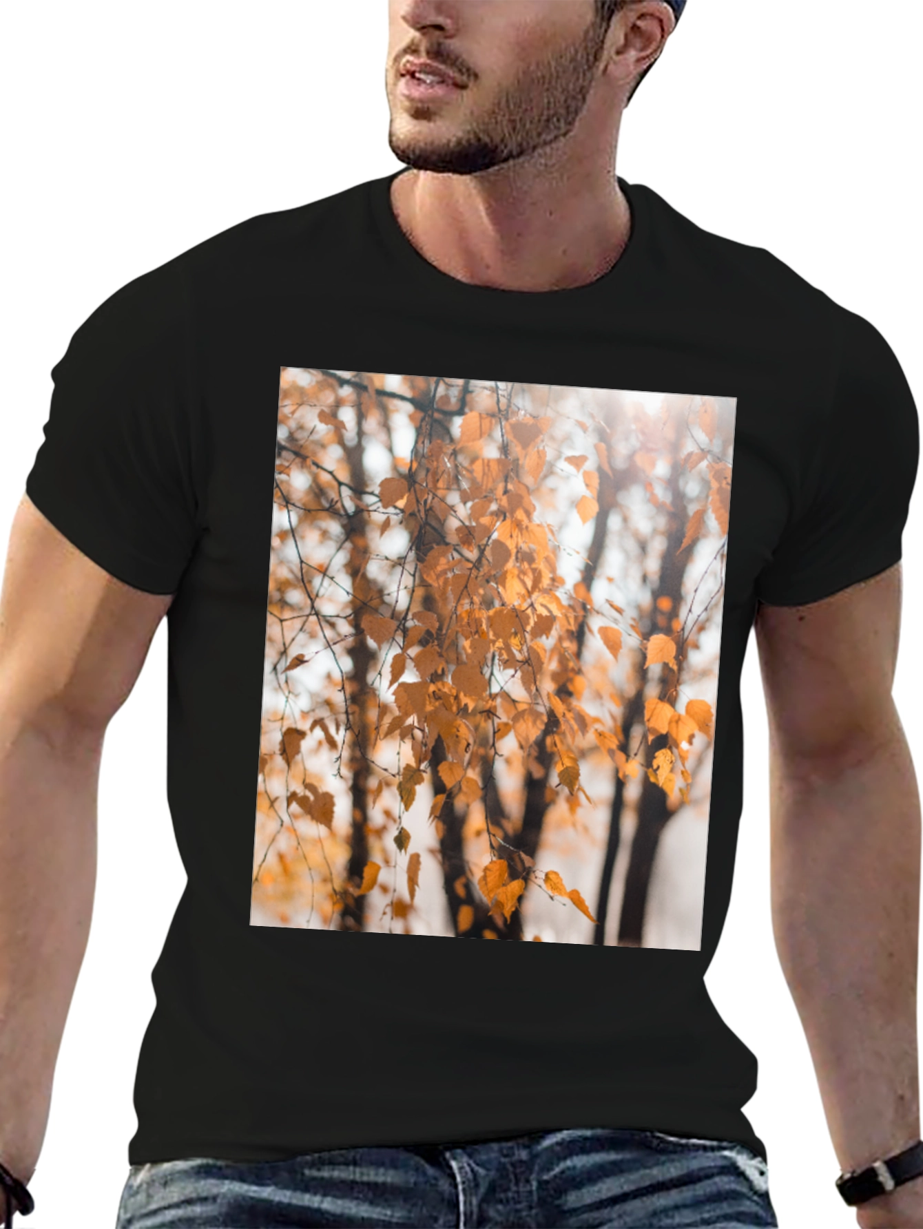 Autumn Leaves Graphic Tee - Nature Inspired Design
