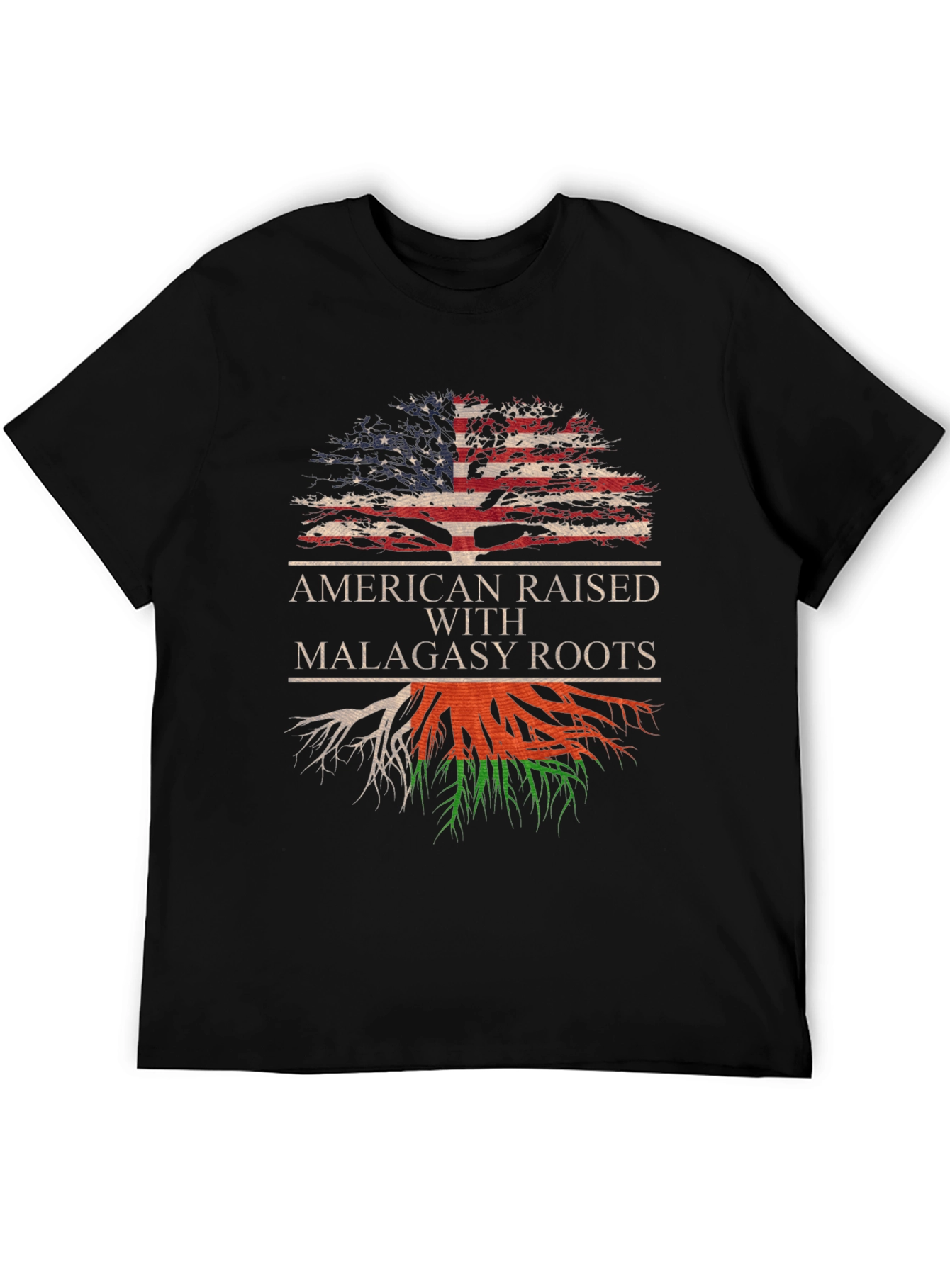 American Raised with Malagasy Roots Graphic Tee
