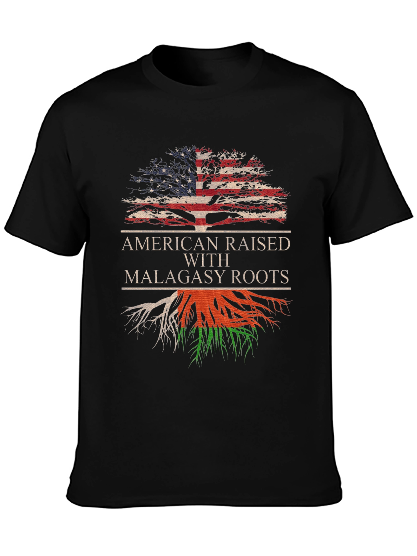 American Raised with Malagasy Roots Graphic Tee