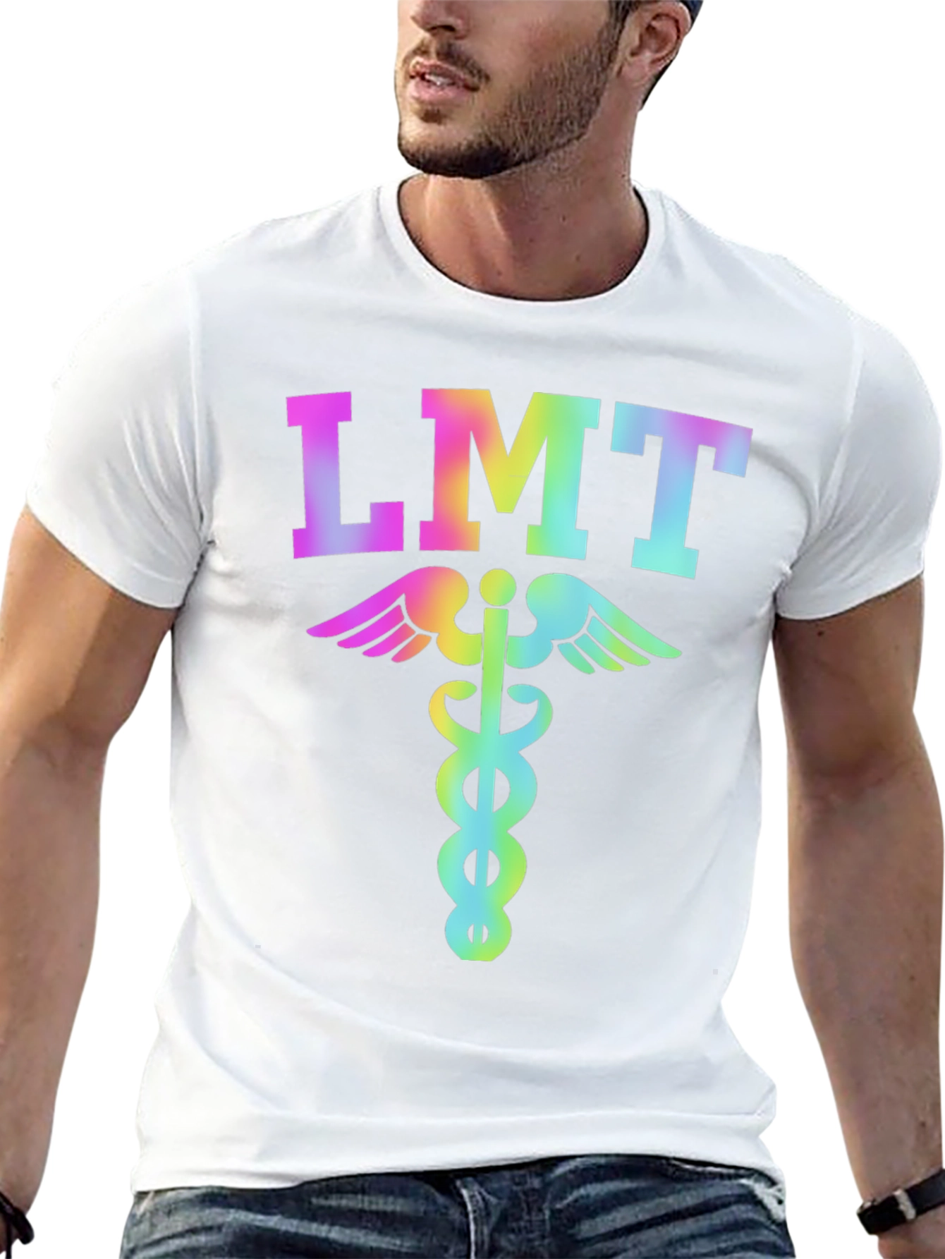 LMT Rainbow Caduceus T-Shirt - EMT Licensed Medical Tee